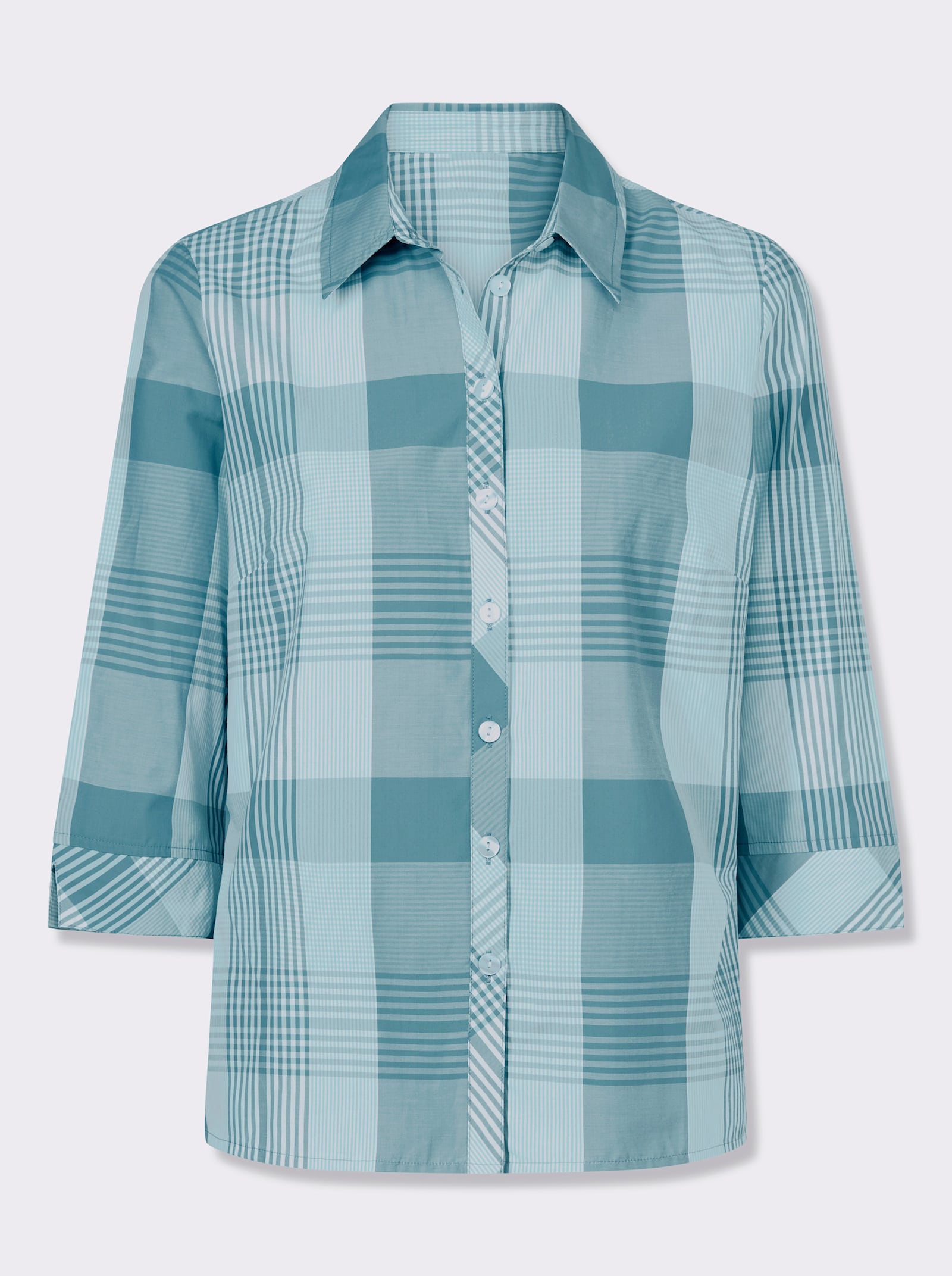 Karobluse - ozean-weiß-kariert