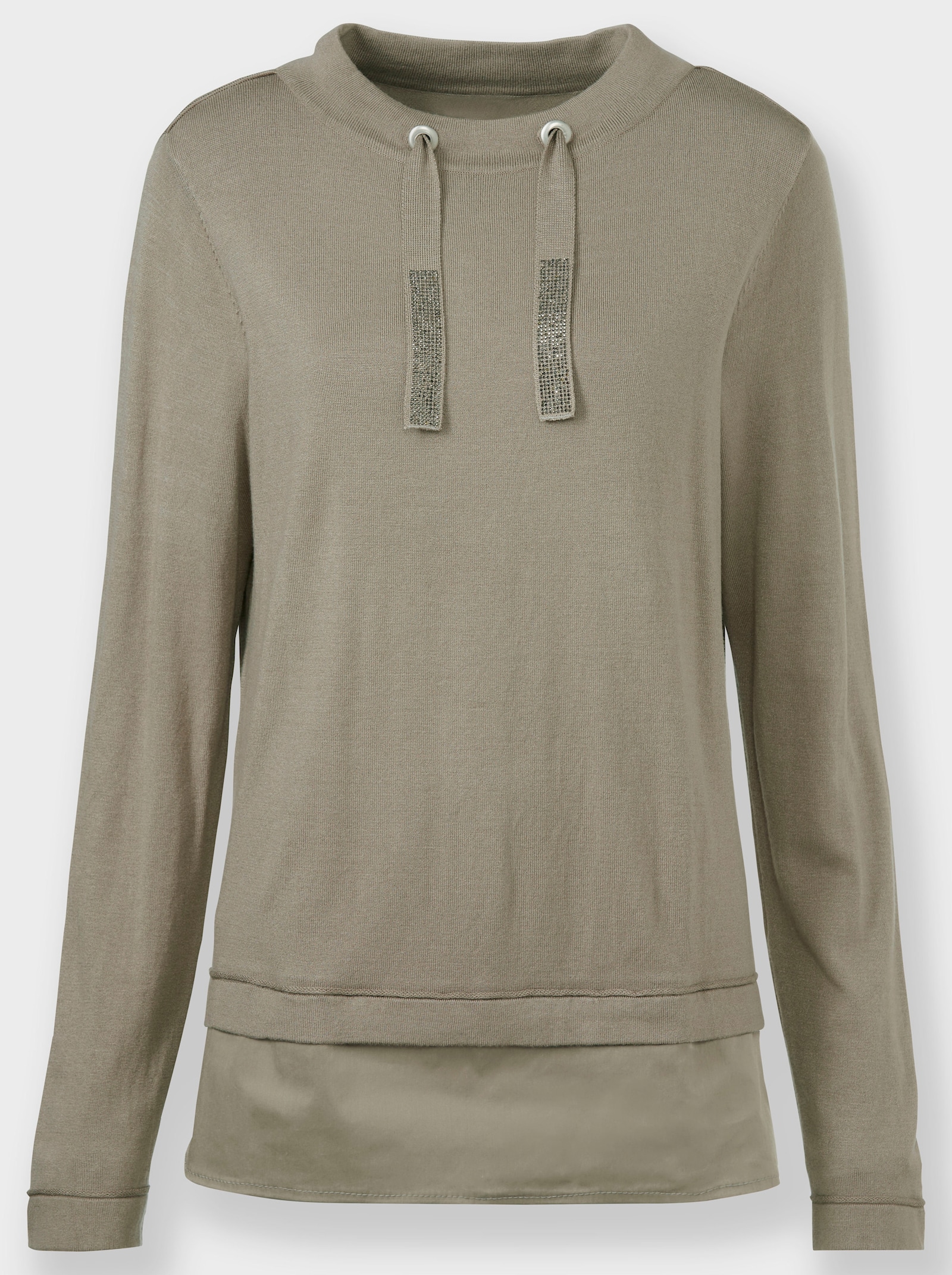 heine 2-in-1-Pullover im Lagenlook - schlamm