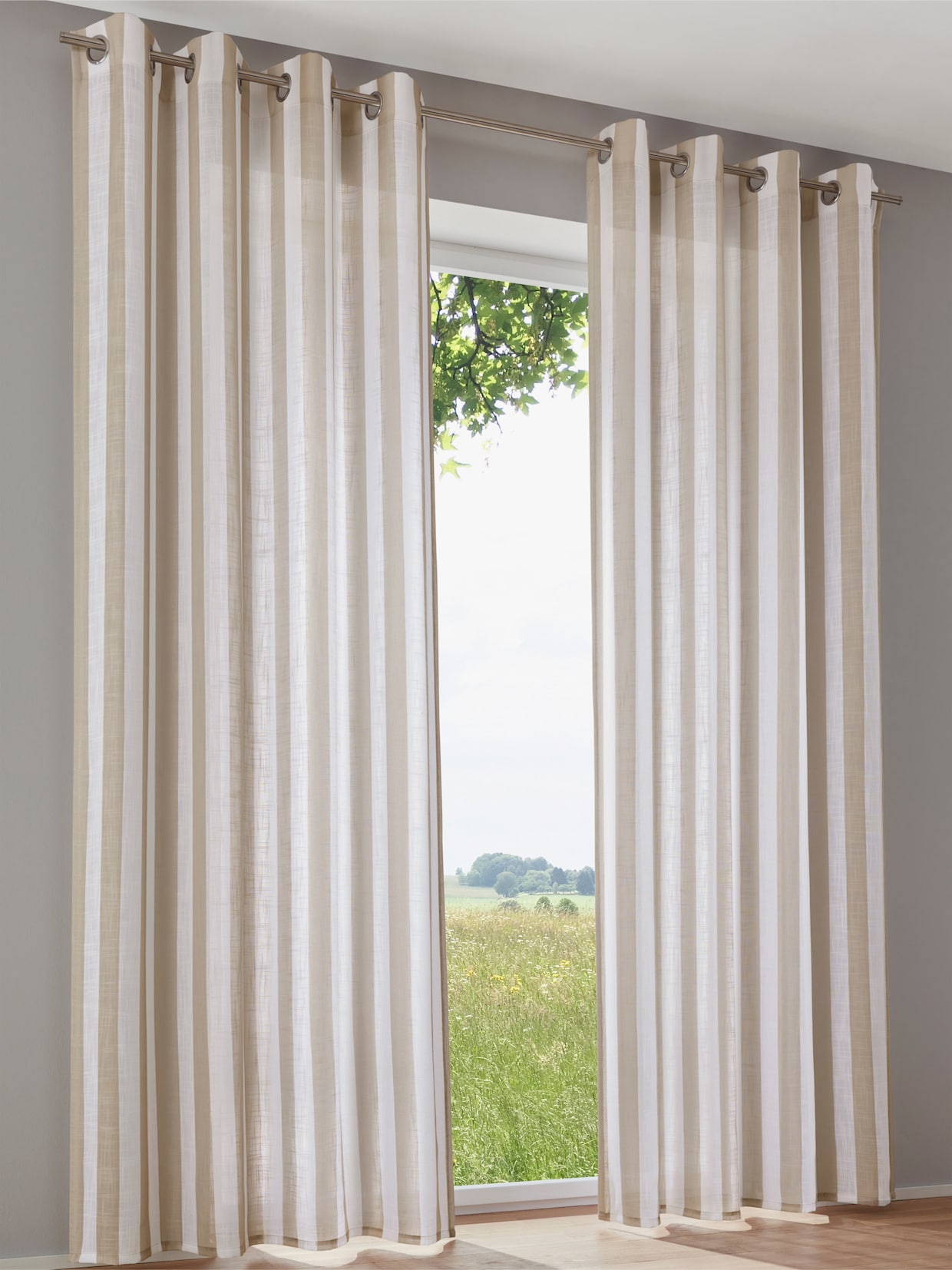 heine home Decoratieve vitrage - zand/wit