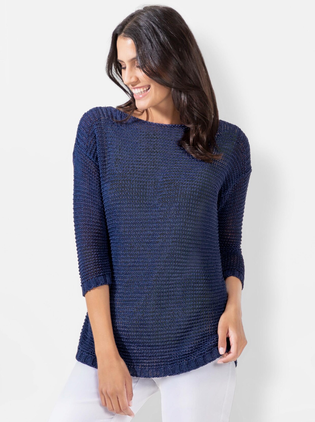 Strickpullover - rauchblau-meliert