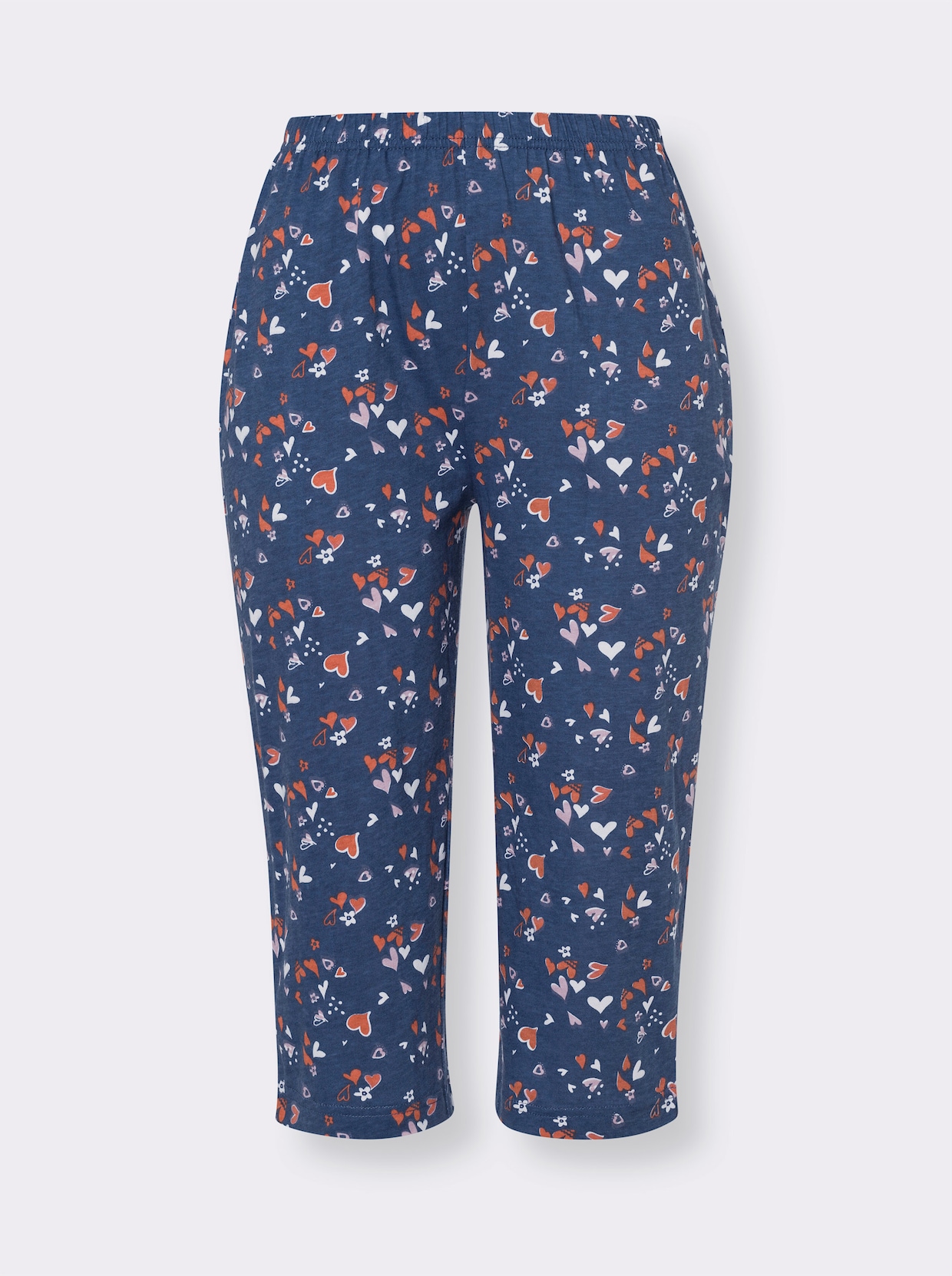 Capri pyžamo - džínová modrá-potisk