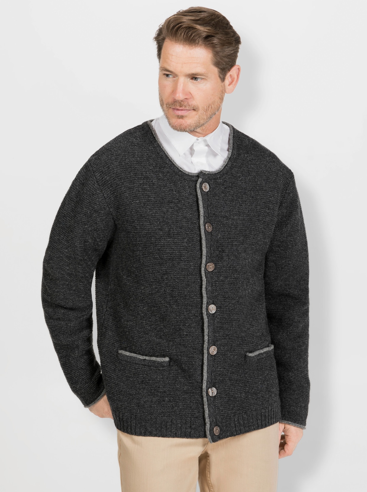 Marco Donati Strickjacke - graphit-meliert