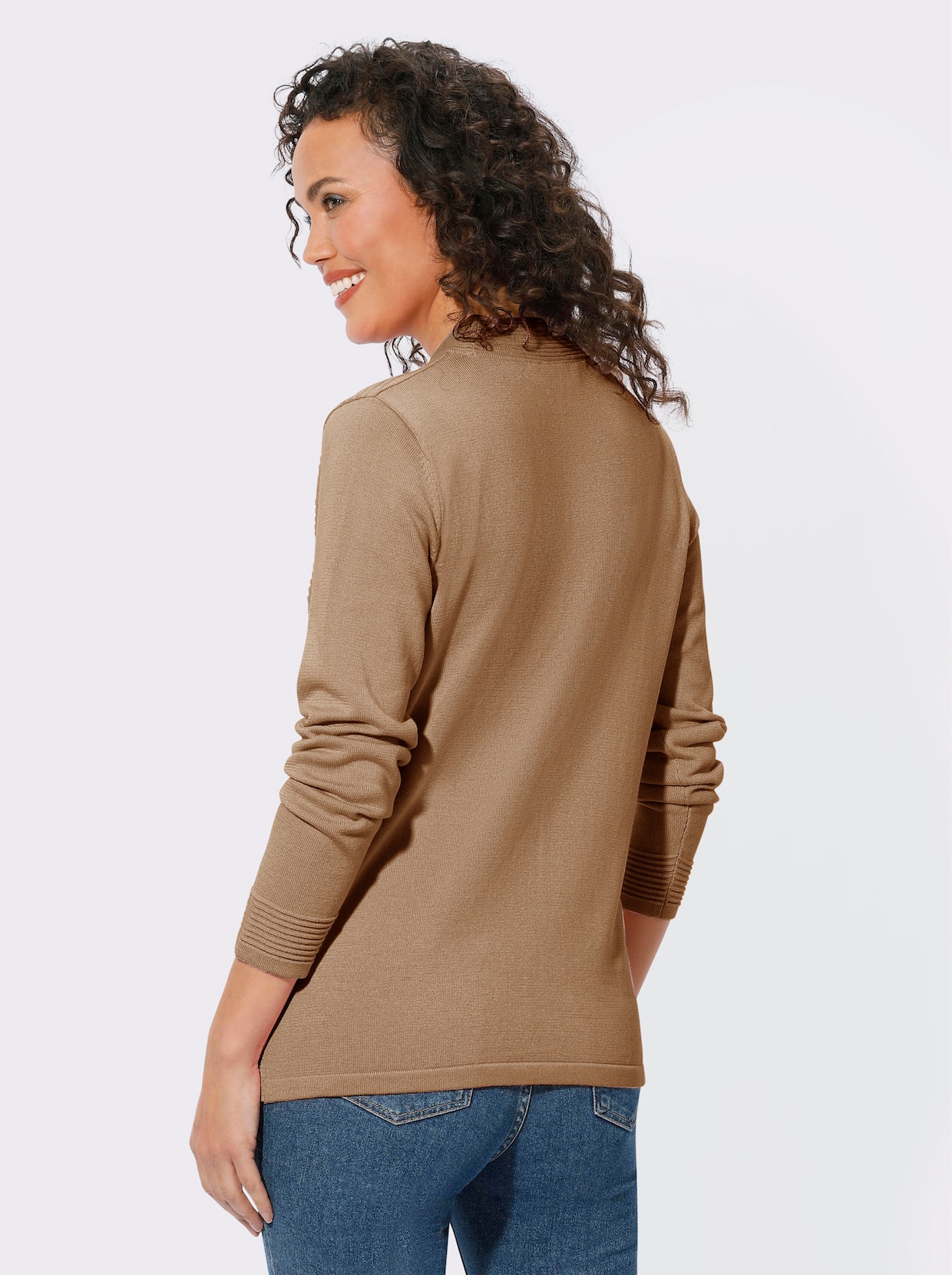 Trui met opstaande kraag - camel