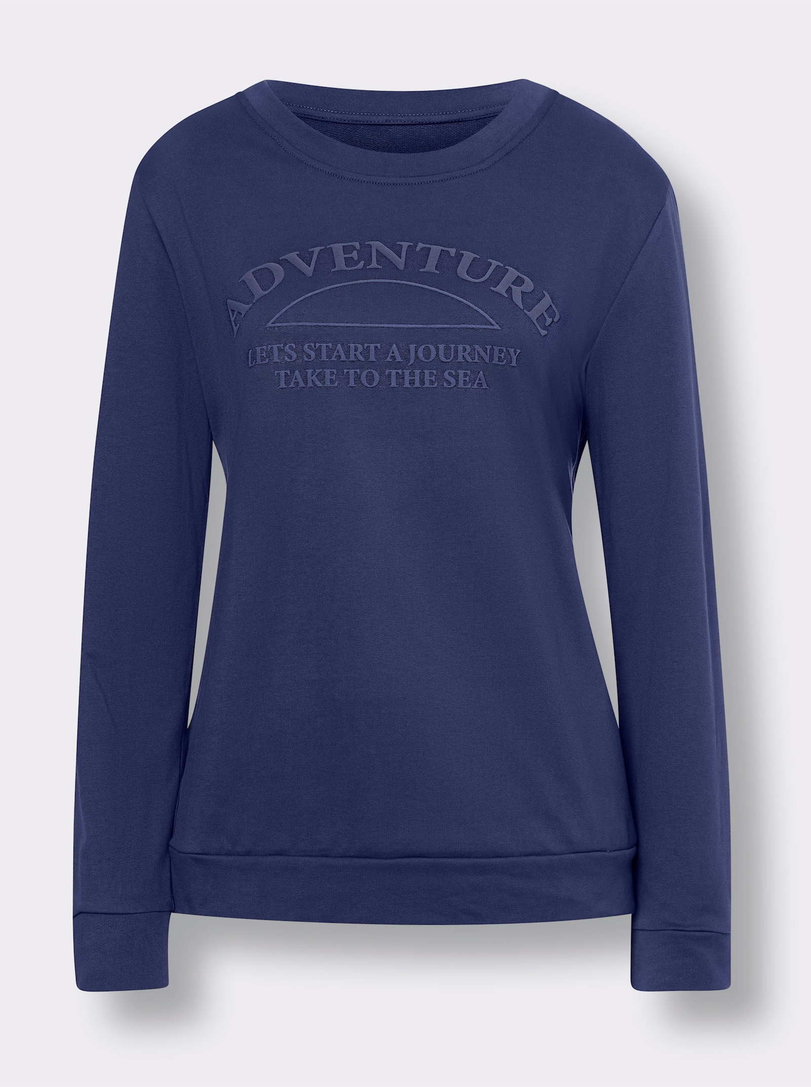 heine Sweatshirt mit 3D-Schriftzug - marine