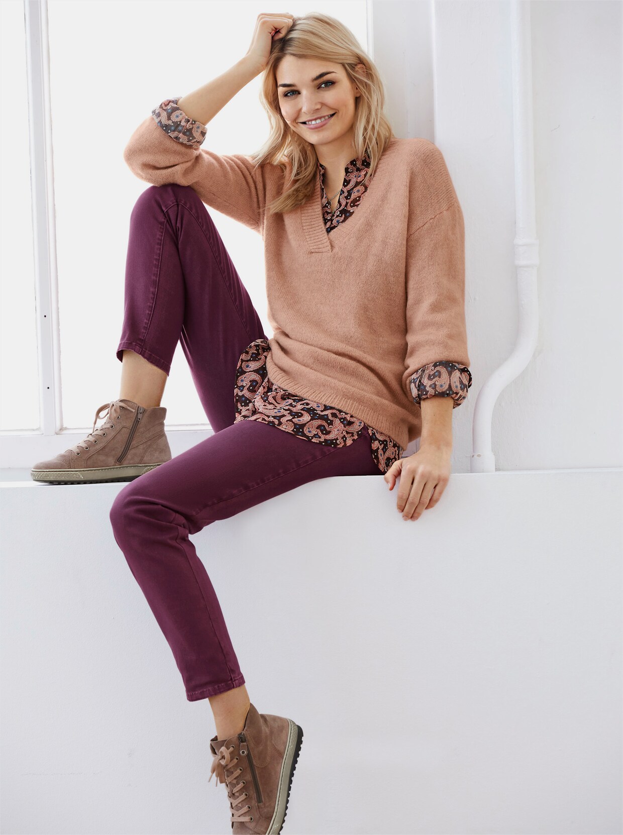 heine Feinstrickpullover - puder-meliert