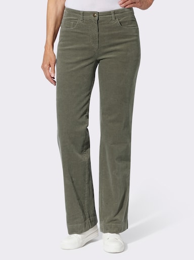  Cordhose mit breitem Saum - khaki
