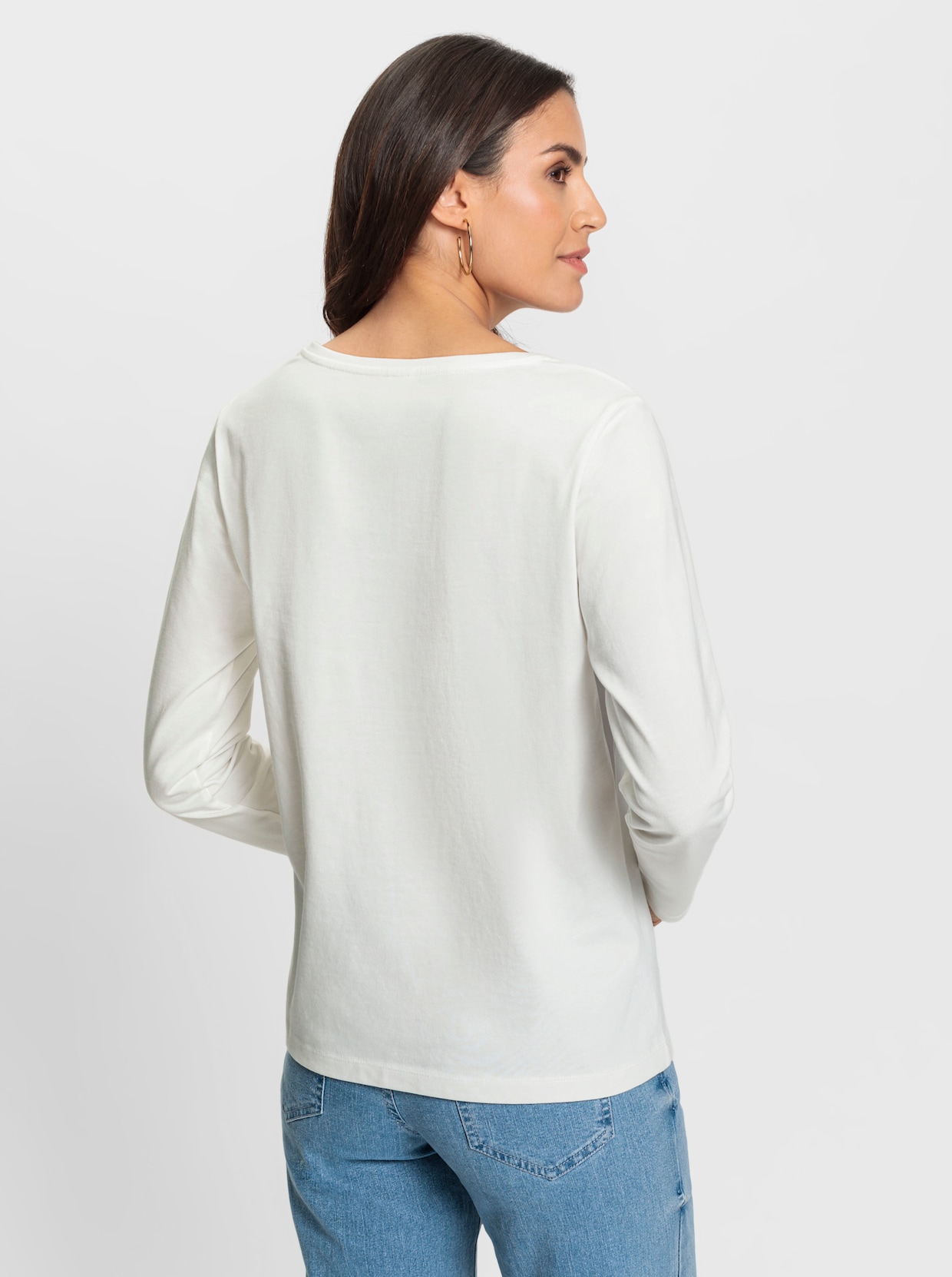 Rundhalsshirt - ecru
