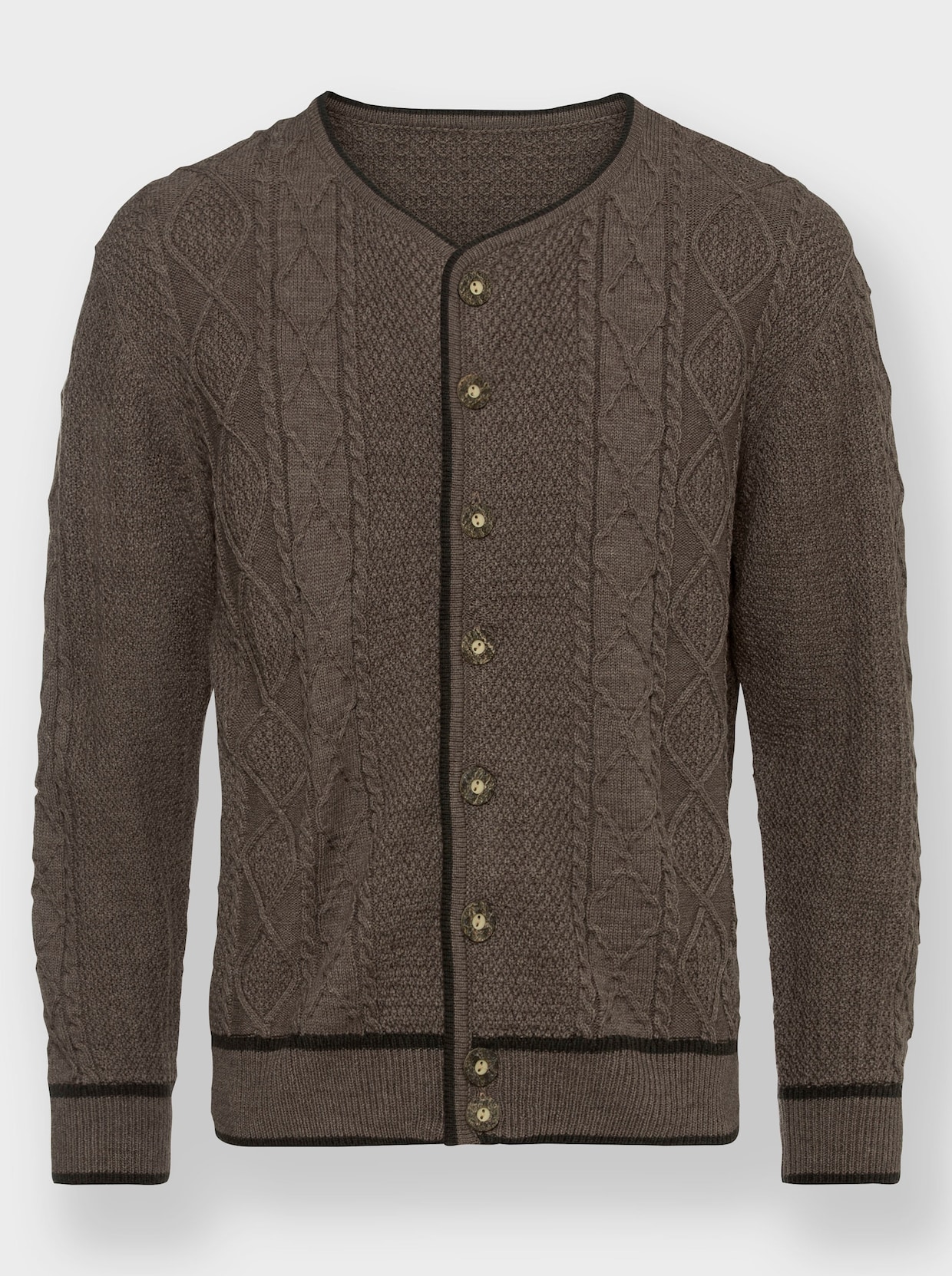 Marco Donati Strickjacke - dunkeltaupe-meliert