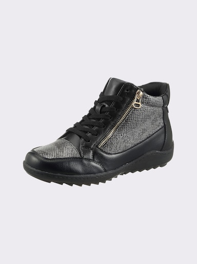 airsoft modern+ Stiefelette mit Kroko-Prägung - schwarz