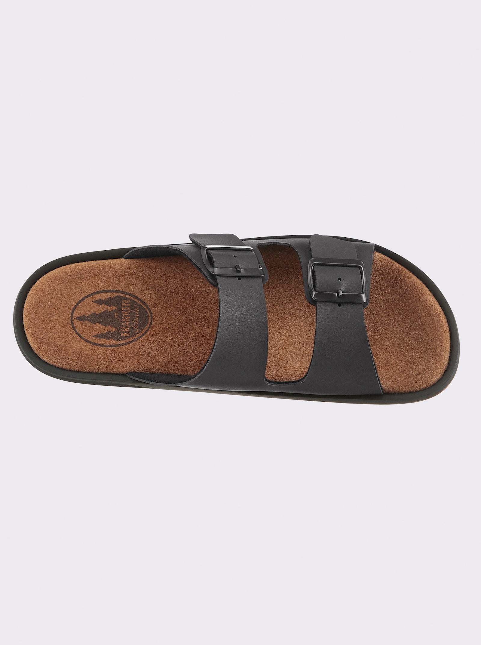 Franken Schuhe Pantolette mit gepolstertem Leder-Fussbett - braun