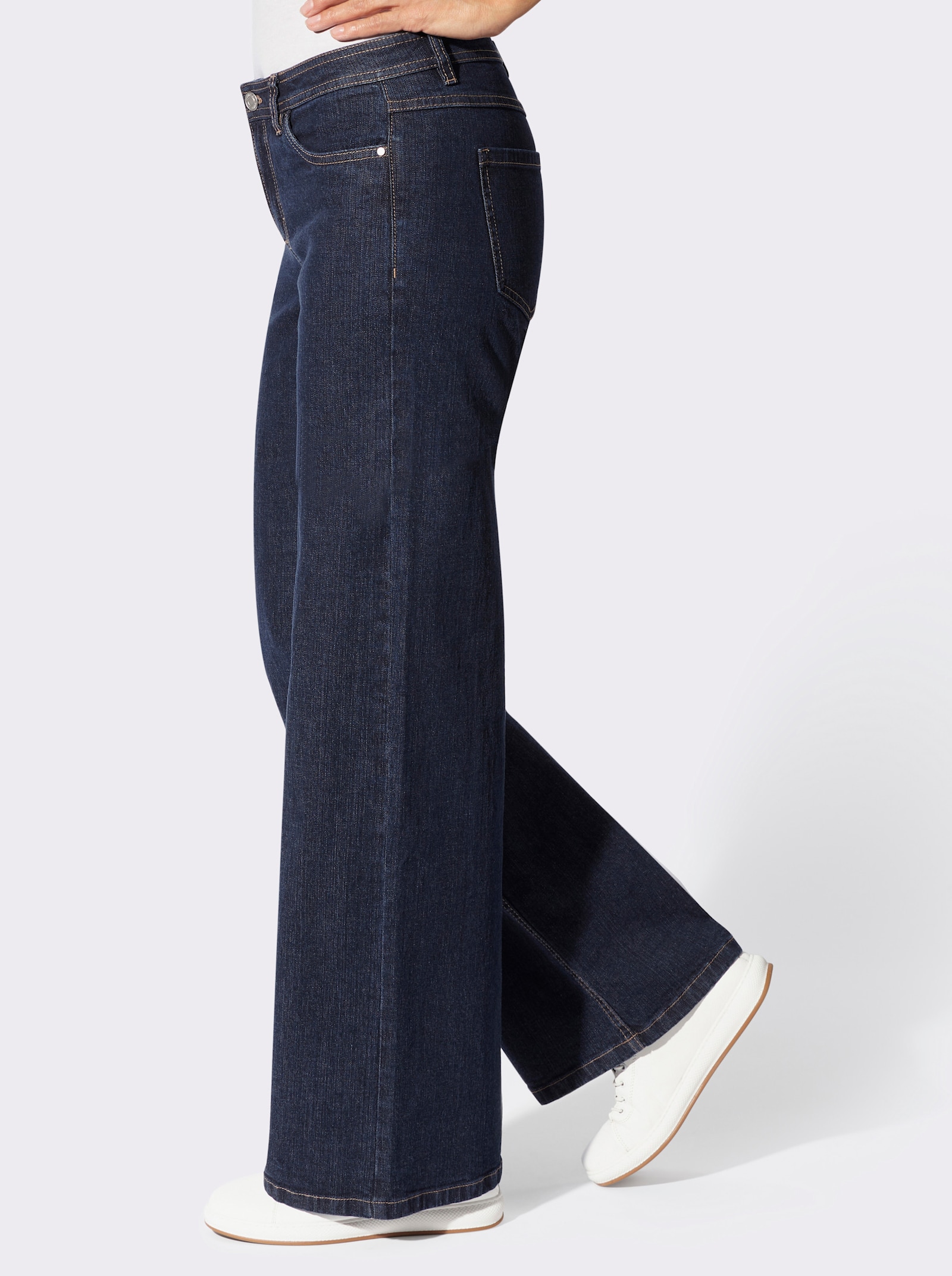 5-Pocket-Jeans mit Kontrastnähten - dark blue