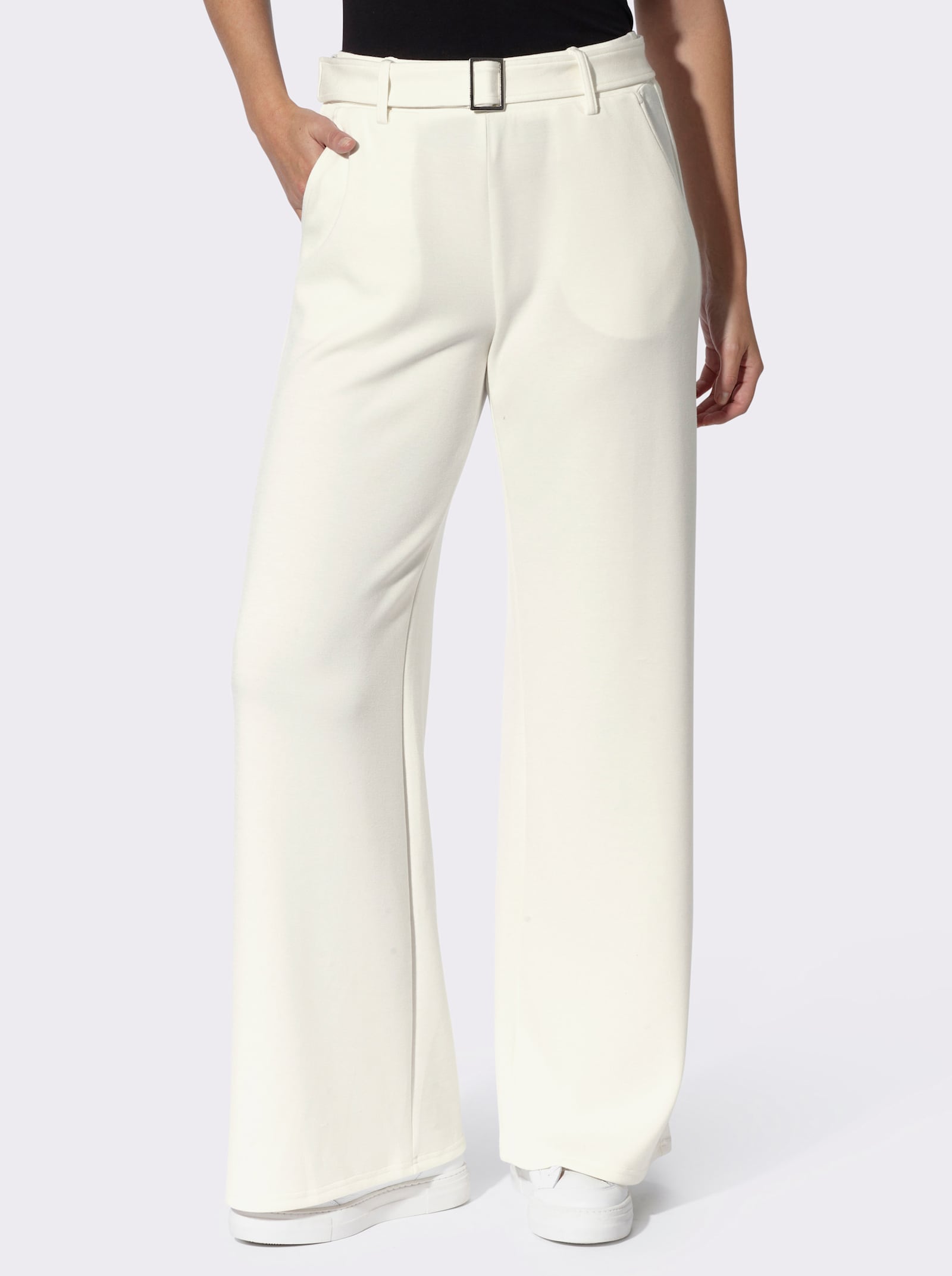 heine Jerseyhose mit Gürtel - ecru