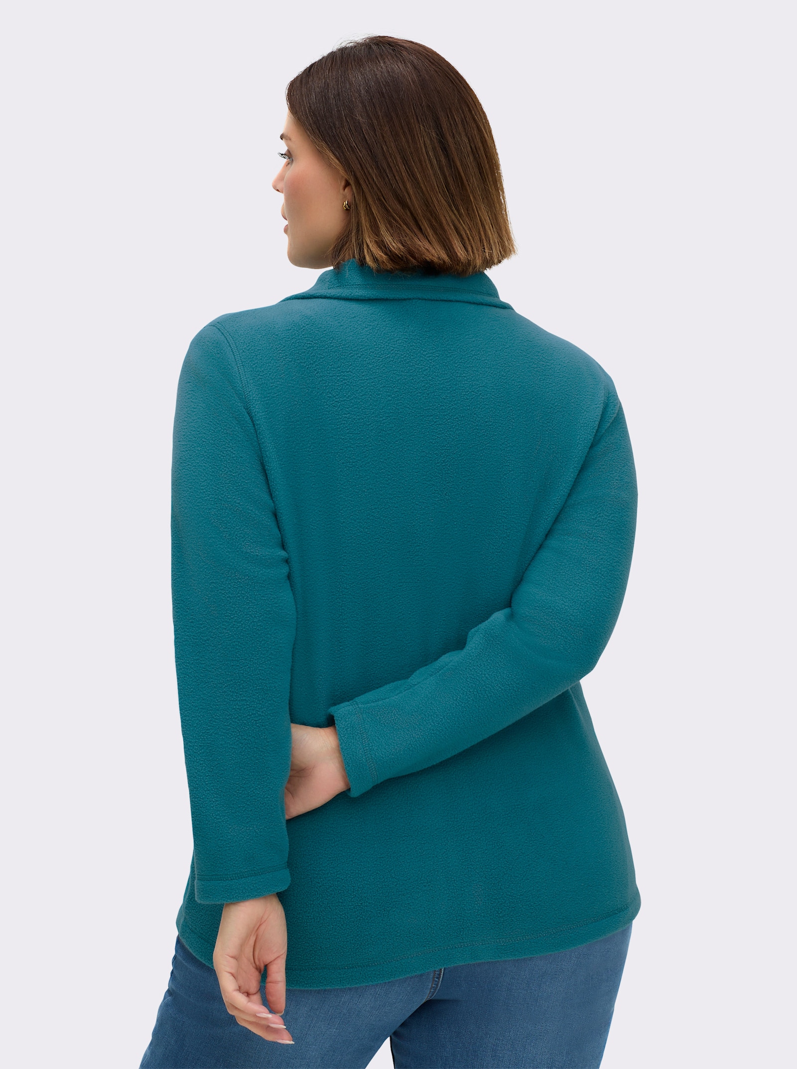 Fleecejacke mit zwei Taschen - petrol