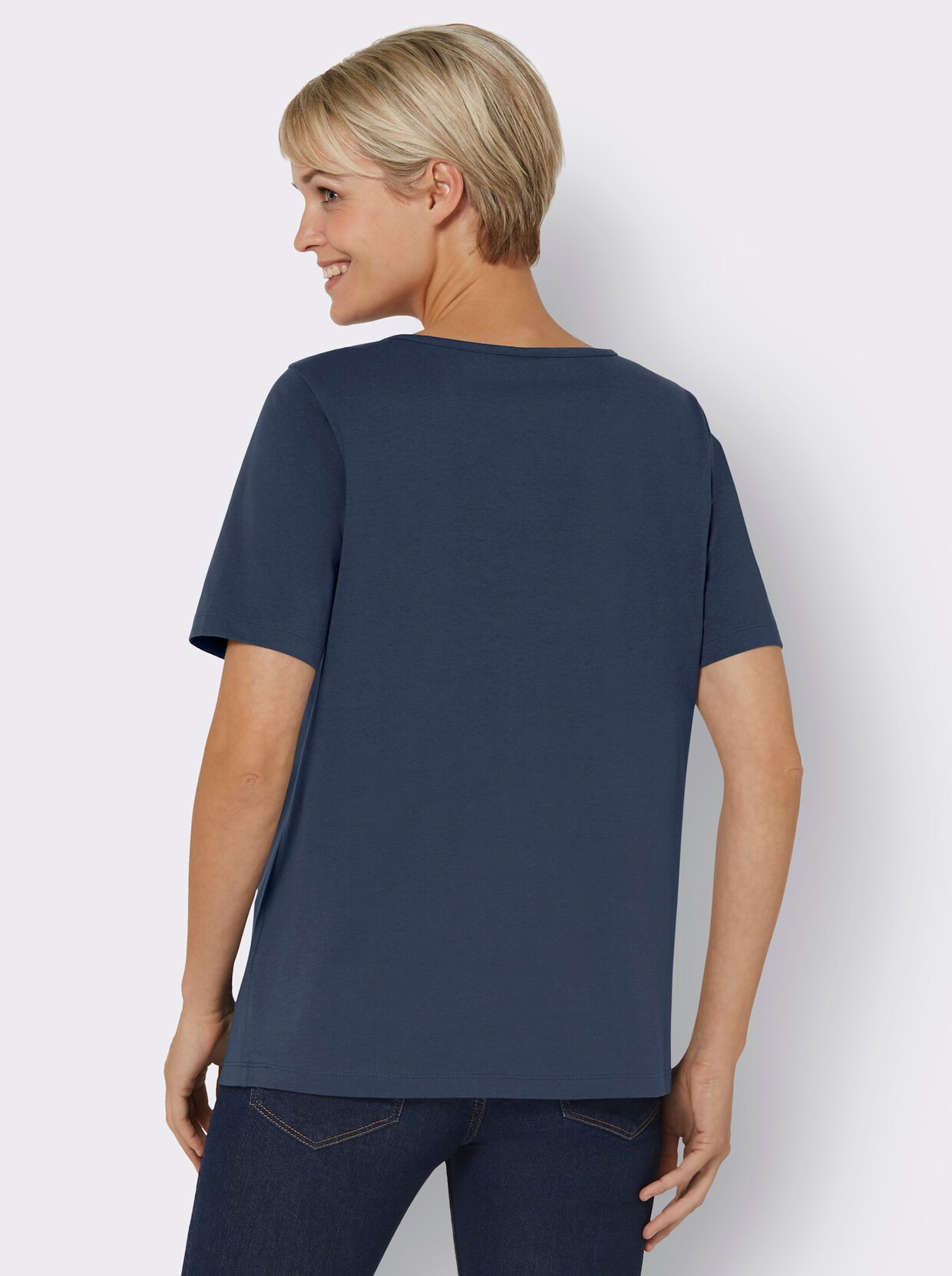 Shirt met korte mouwen - donkerblauw geprint