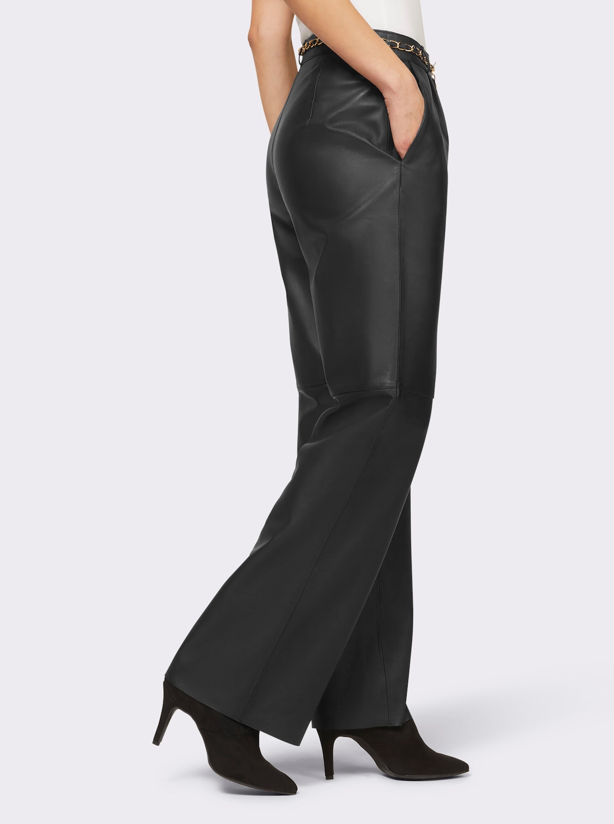 heine Pantalon en cuir - noir