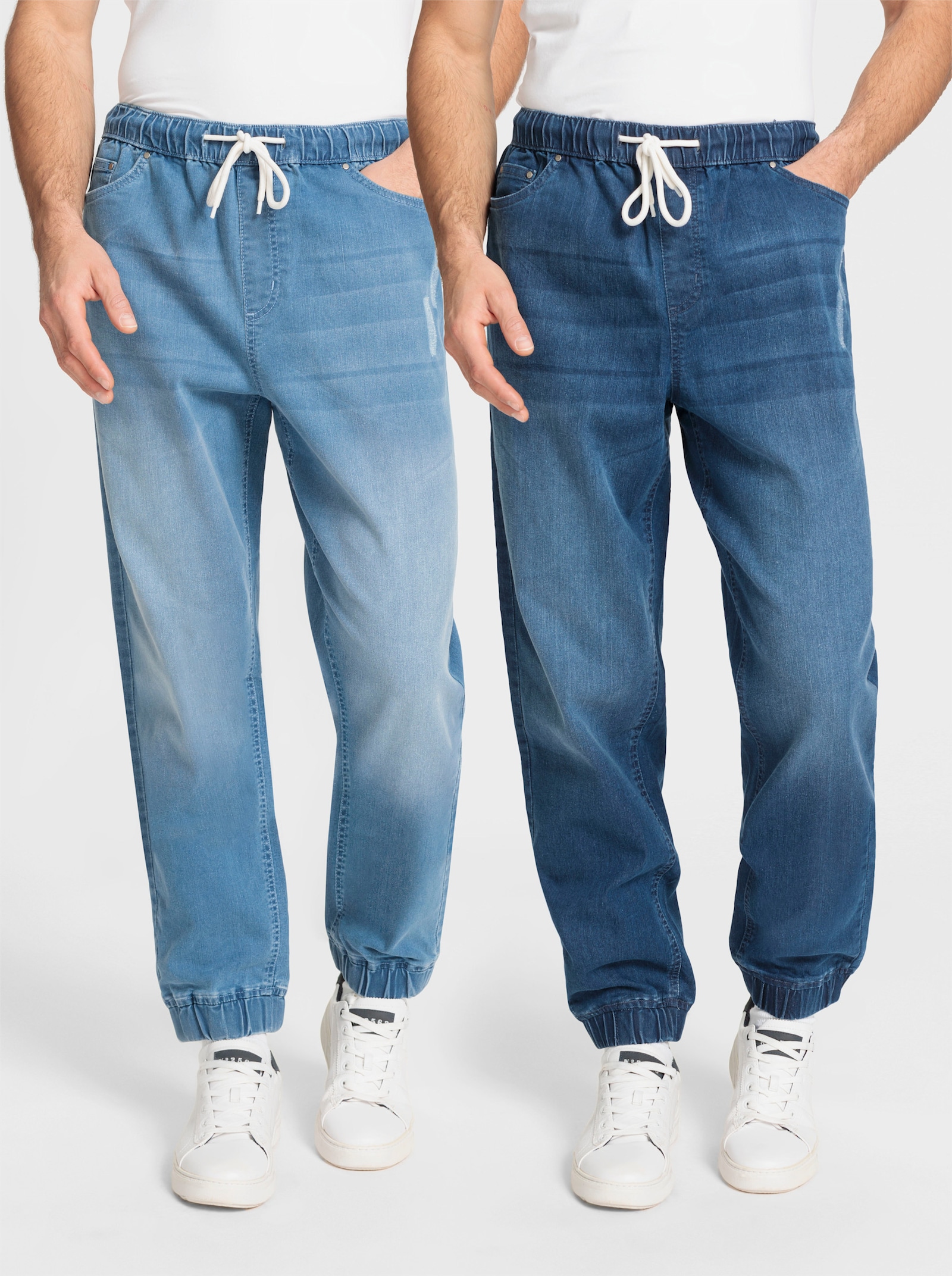Catamaran Schlupfjeans im Doppelpack - blue-bleached + blue-stone-washed