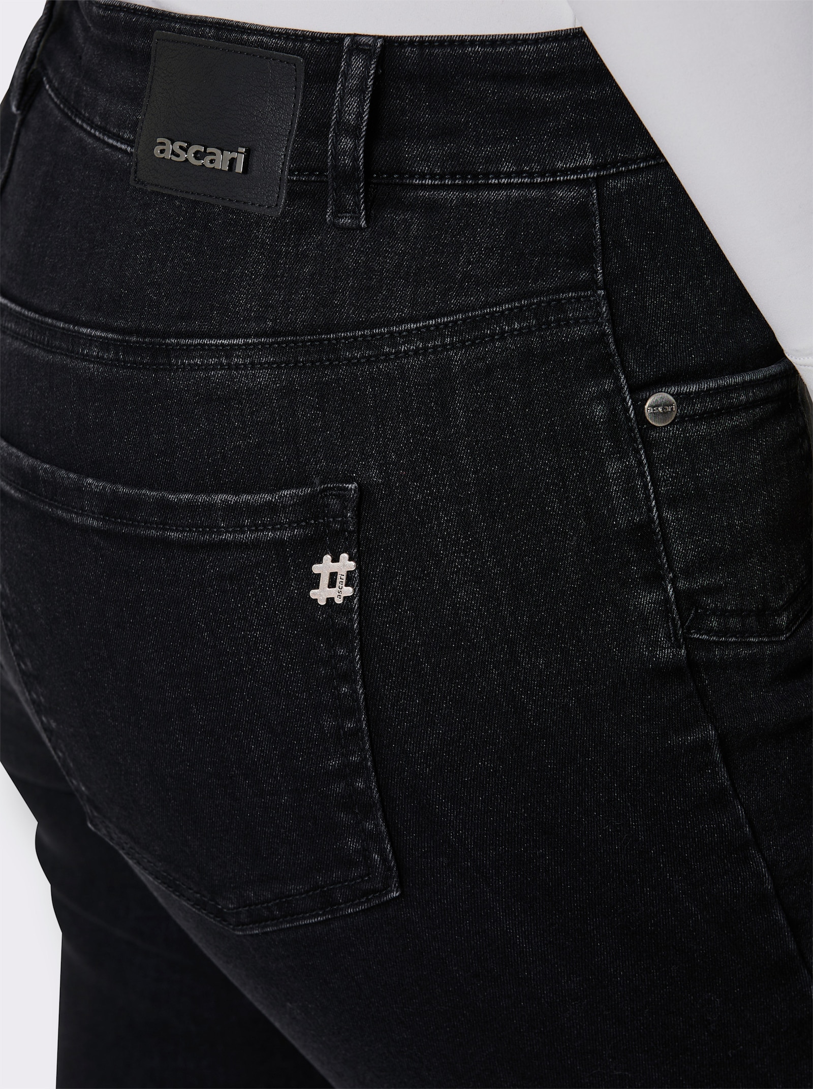 Ascari Stretch-Jeans mit weitem Bein - dark grey-denim