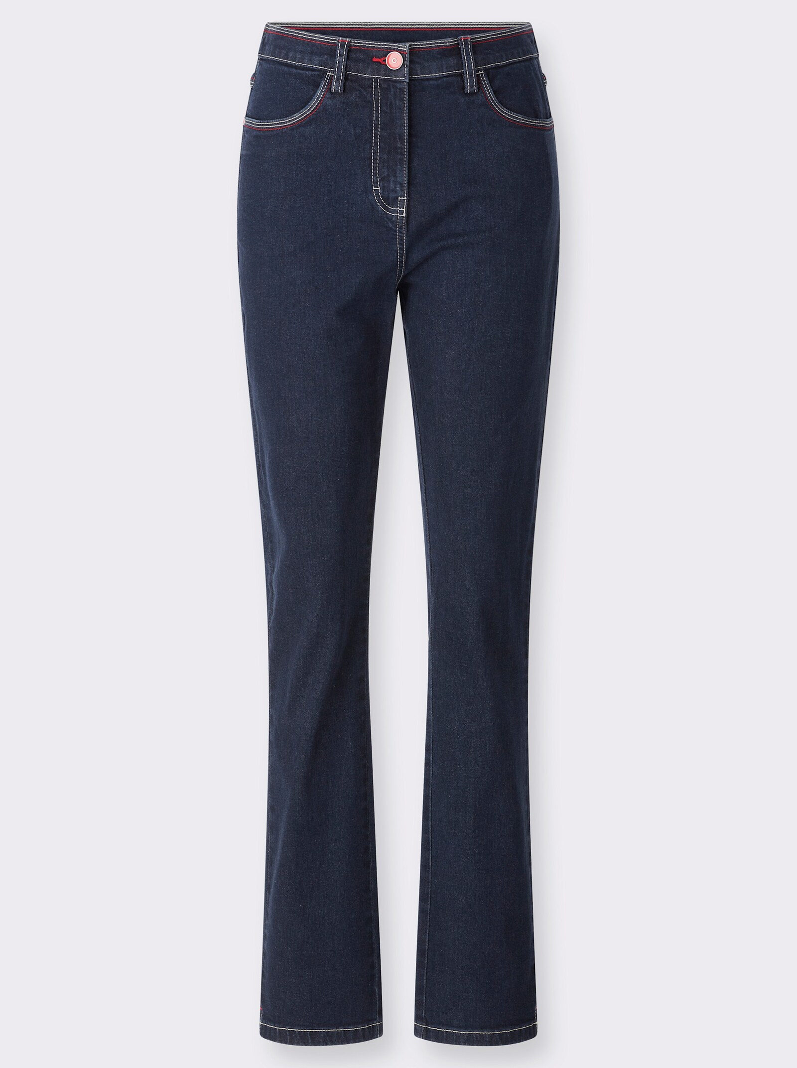 Jeans mit farbigen Nieten - dunkelblau
