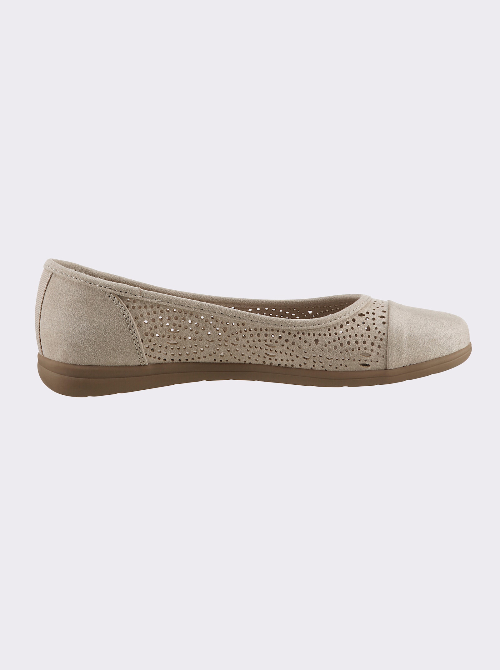Jana Ballerina aus Textil, Weite H - beige