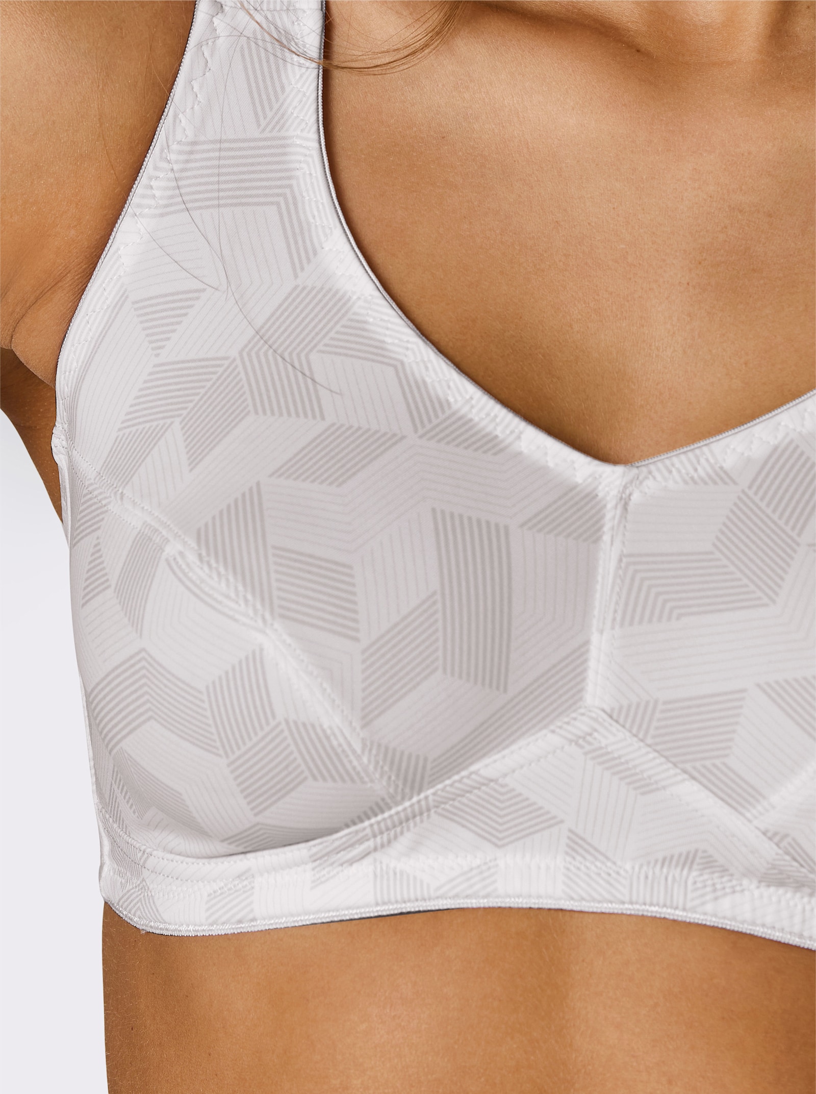 wäschepur Komfort-BH ohne Bügel - weiß-hellgrau