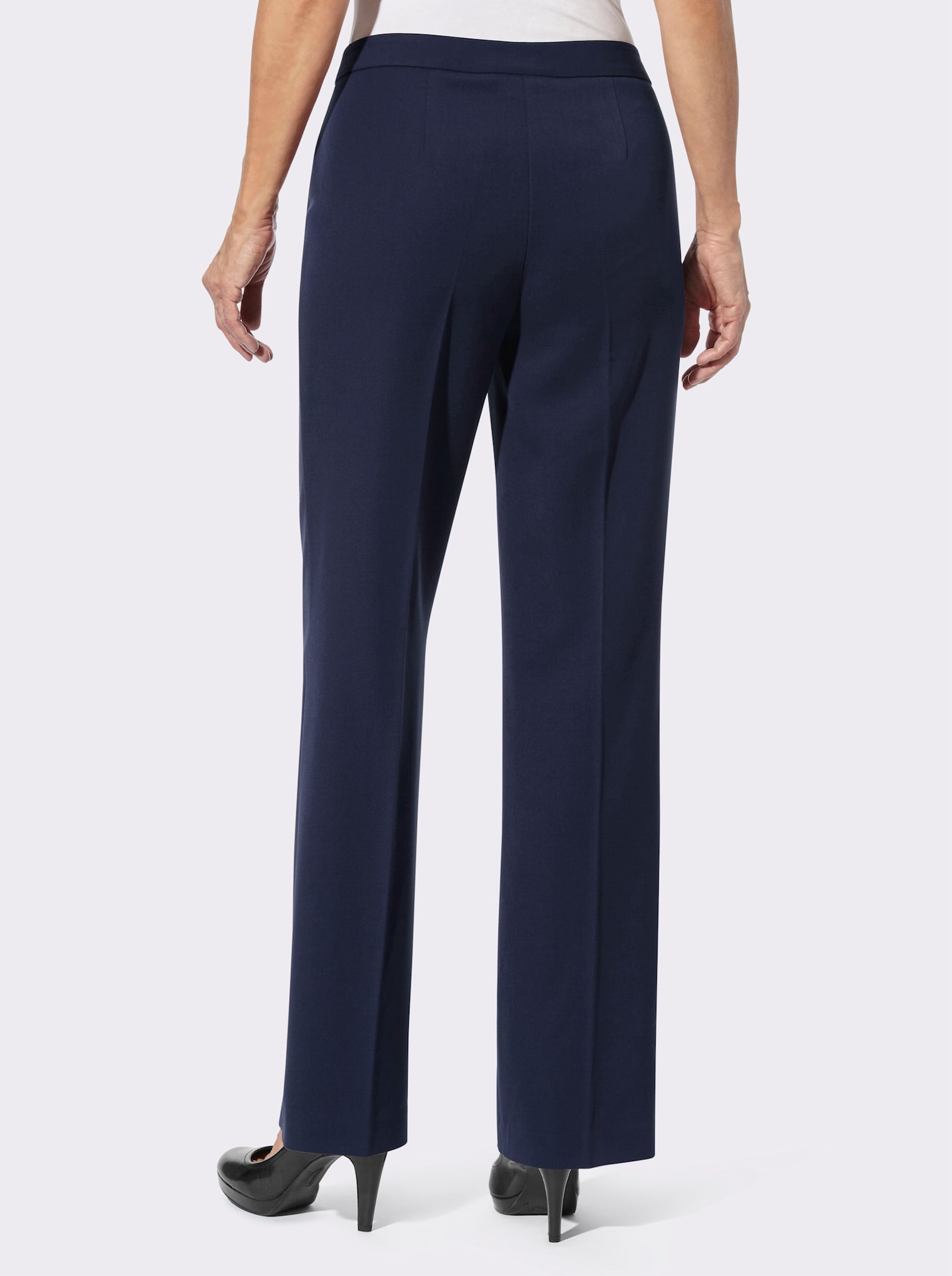 Bügelfaltenhose mit weiten Beinen - marine