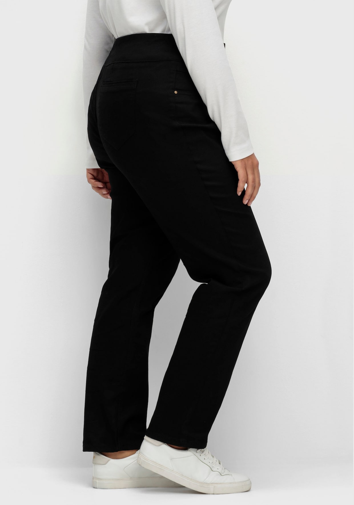 Schlupfhose mit hohem Dehnbund - schwarz