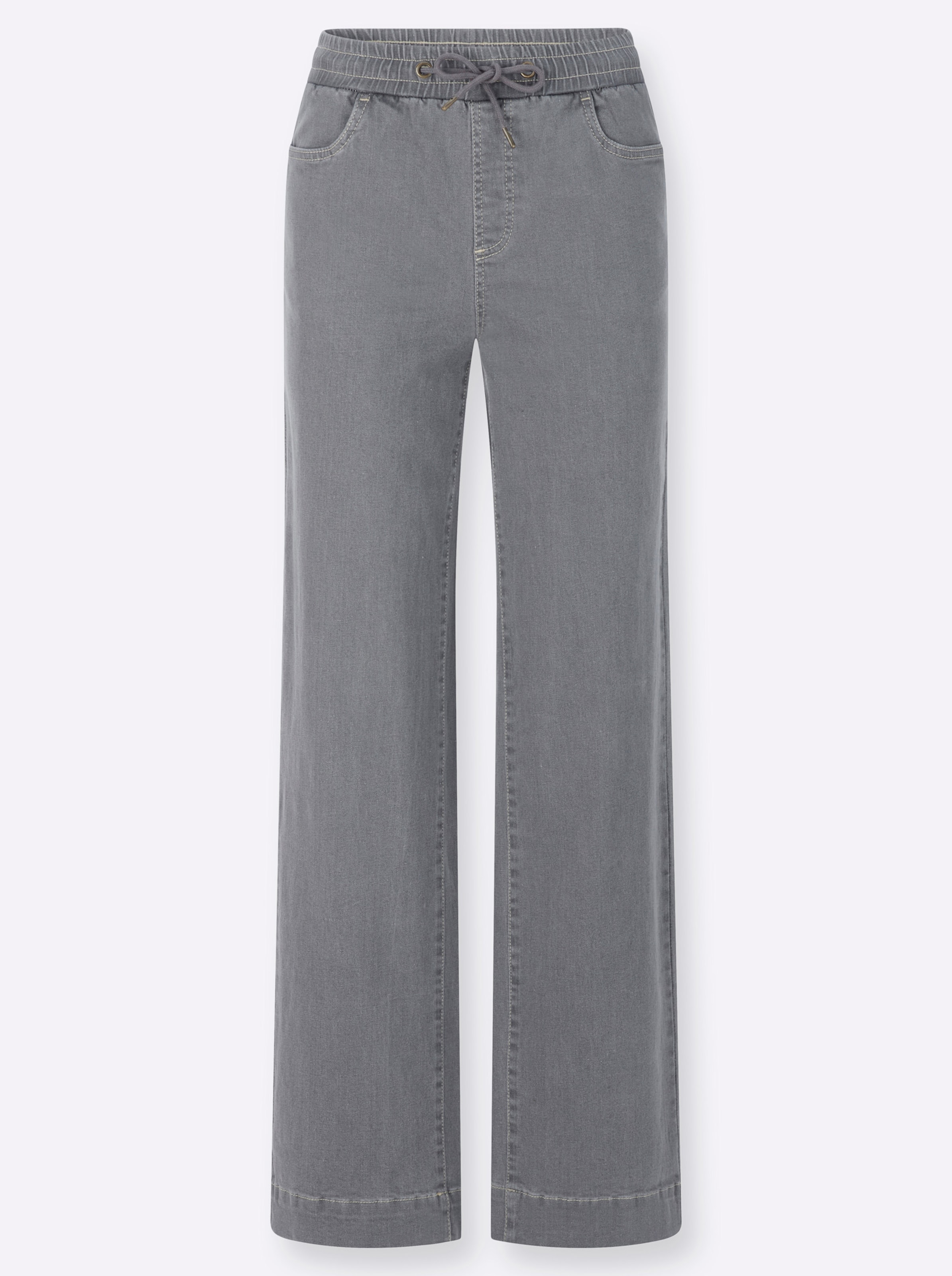 Damen Schlupfjeans mit weitem Bein stone-grey-denim, Größe 36 - Bild 2