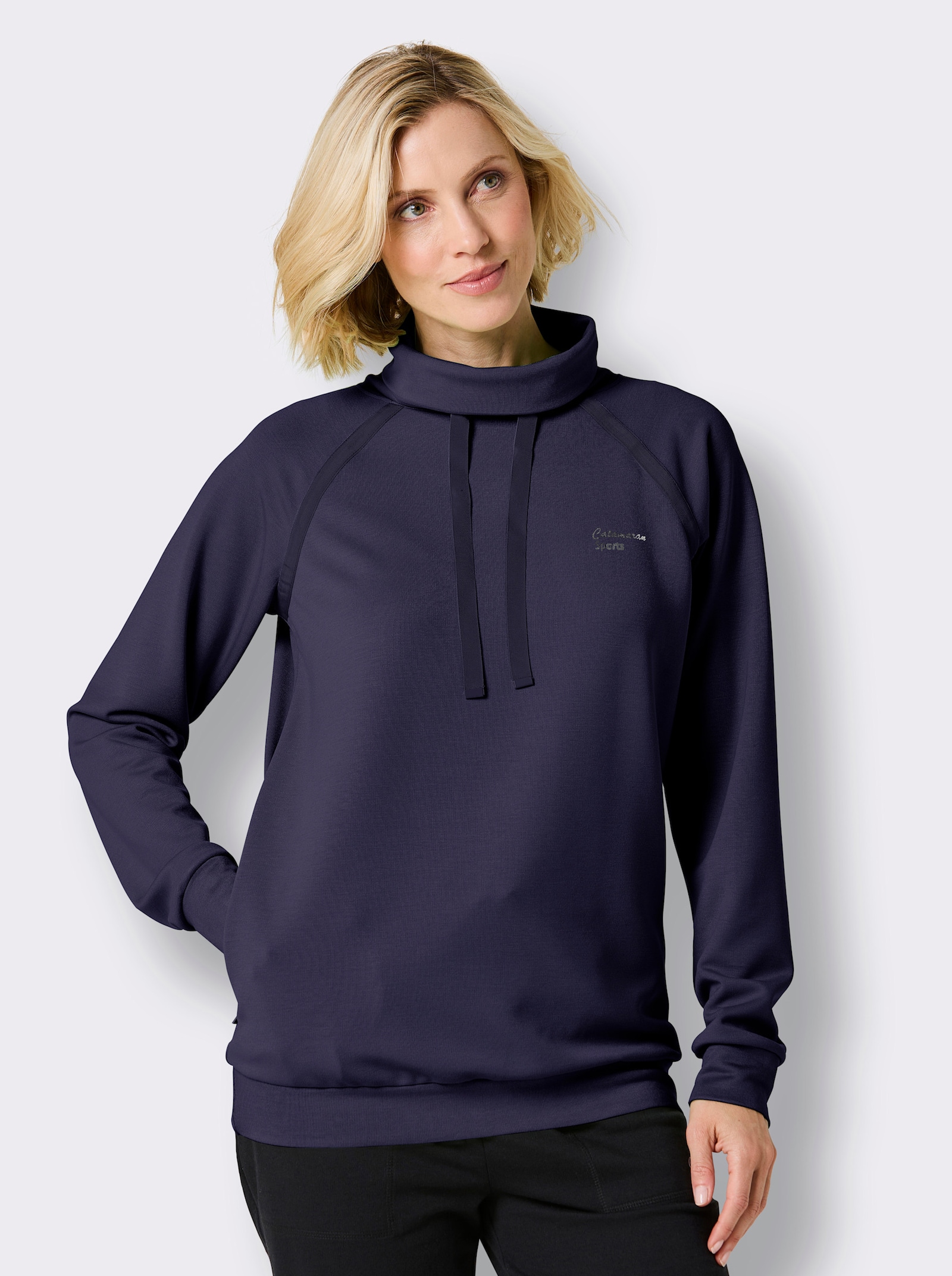 Catamaran Sports Sweatshirt mit Reissverschluss-Nahttasche - marine