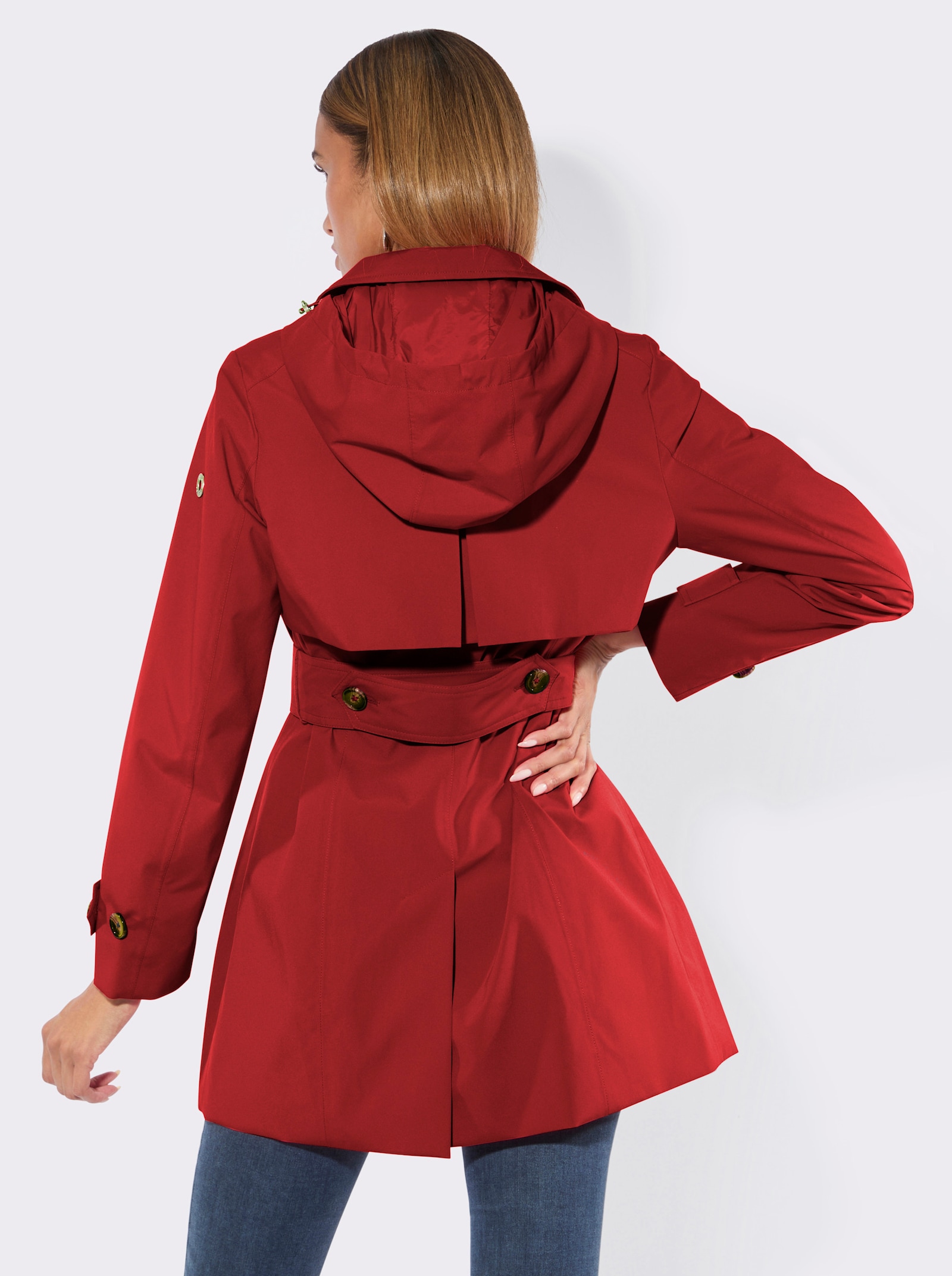 Manisa Trenchcoat mit Gehschlitz hinten - rot