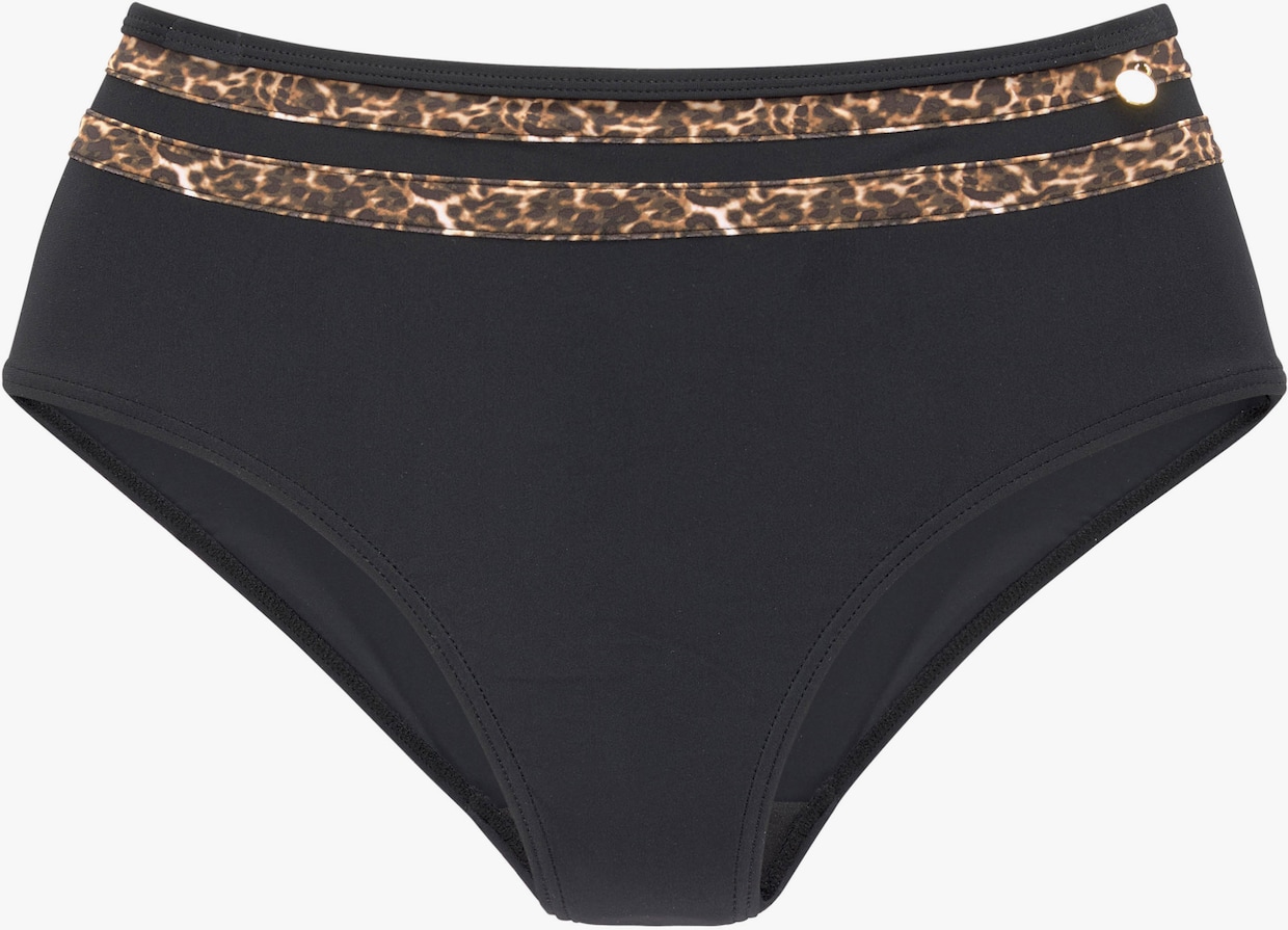 LASCANA Highwaist-Bikini-Hose - schwarz-leo