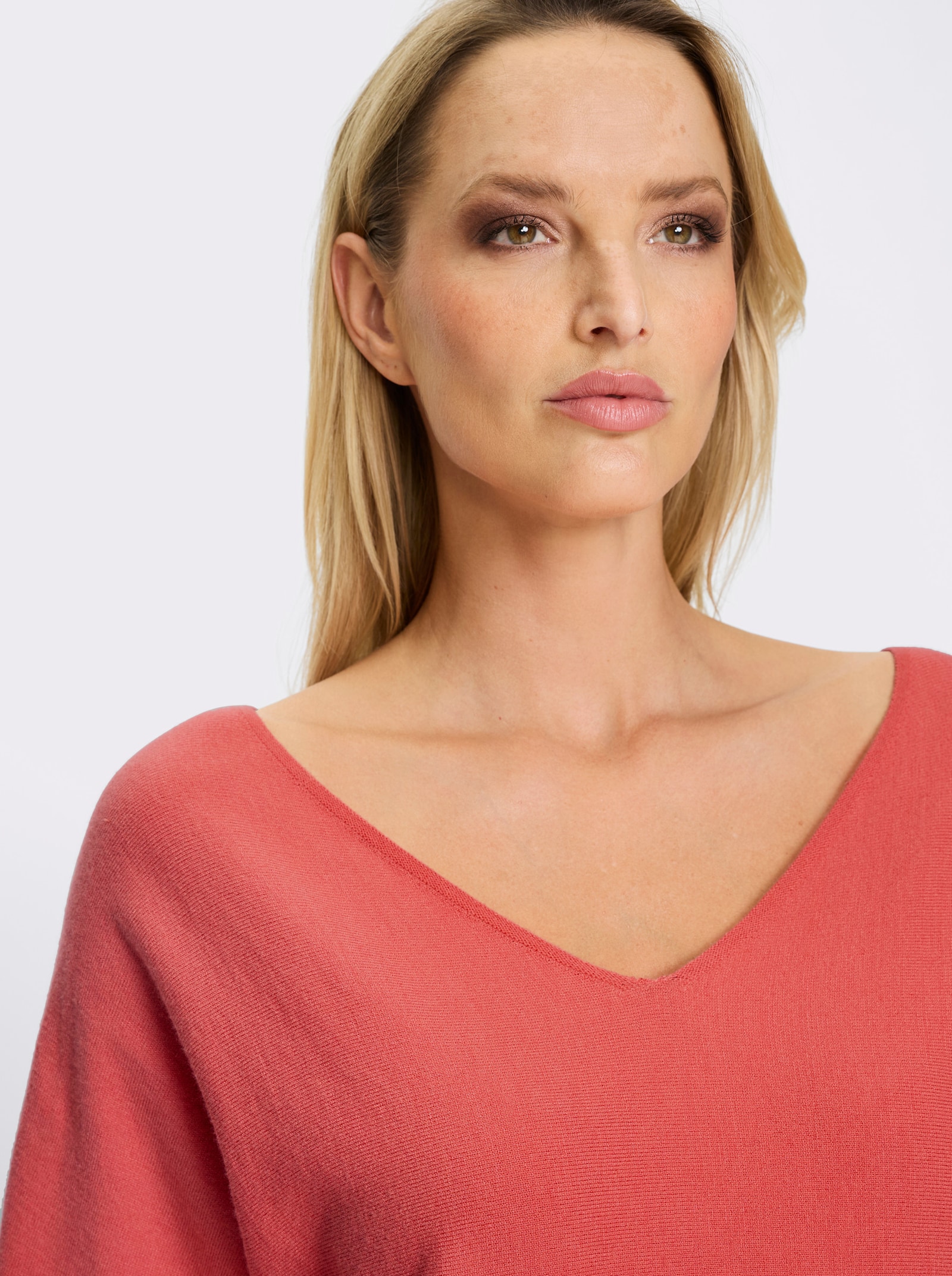 heine 3/4 Arm-Pullover in Oversized-Form - koralle