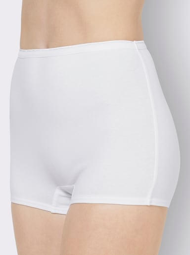 wäschepur Panty - 2x gris clair à rayures fines + 2x blanc