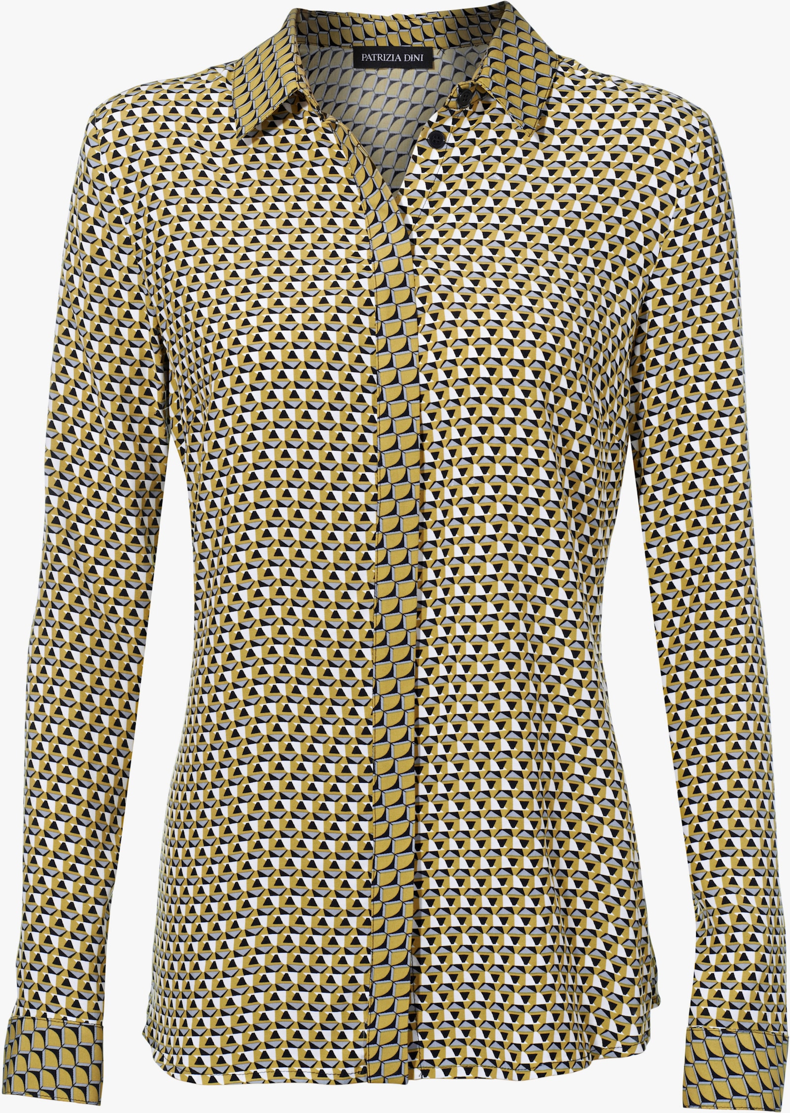 heine Overhemdblouse in minimalistisch dessin - geel/grijs