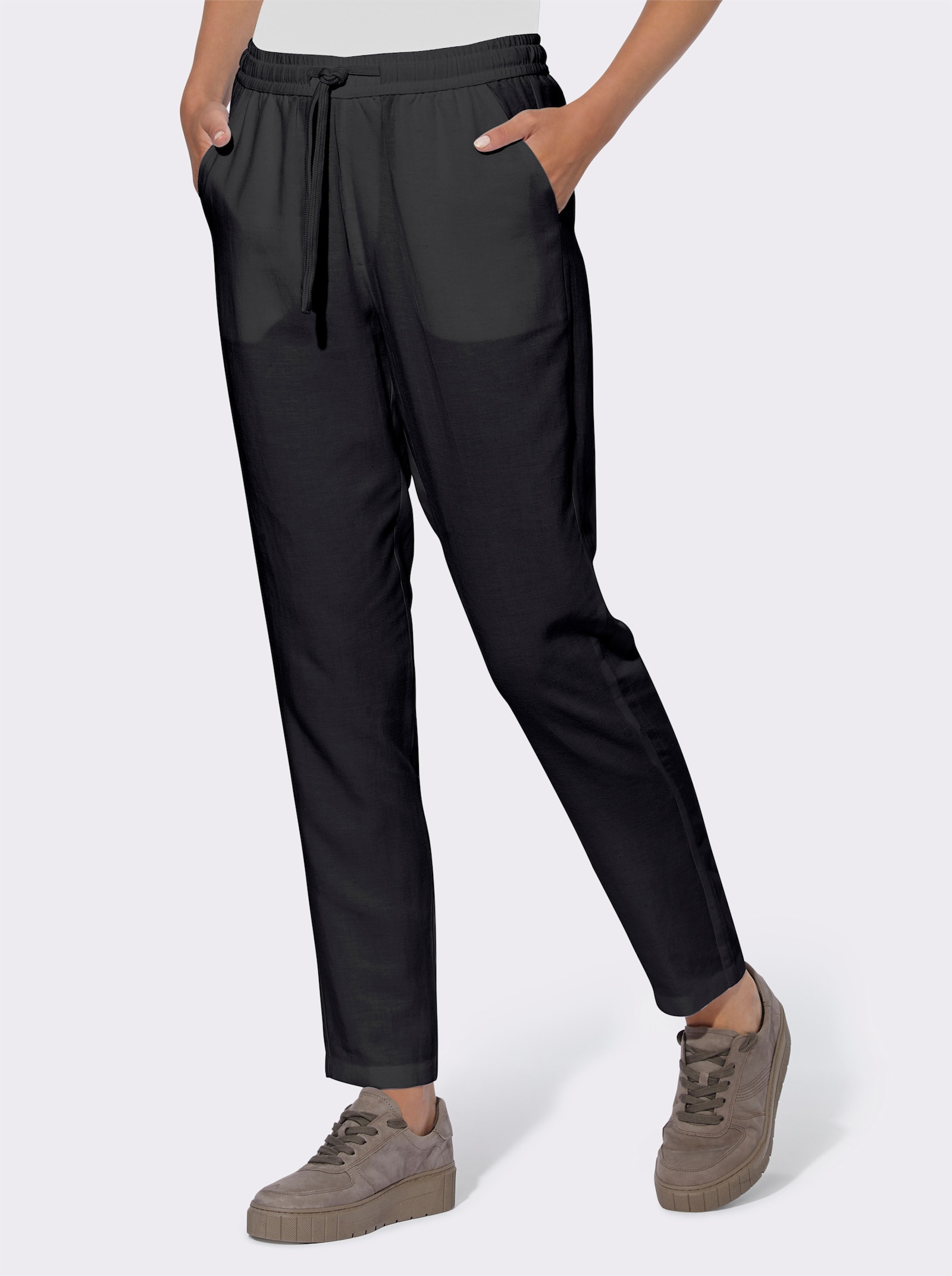 heine Pantalon contenant du lin - noir