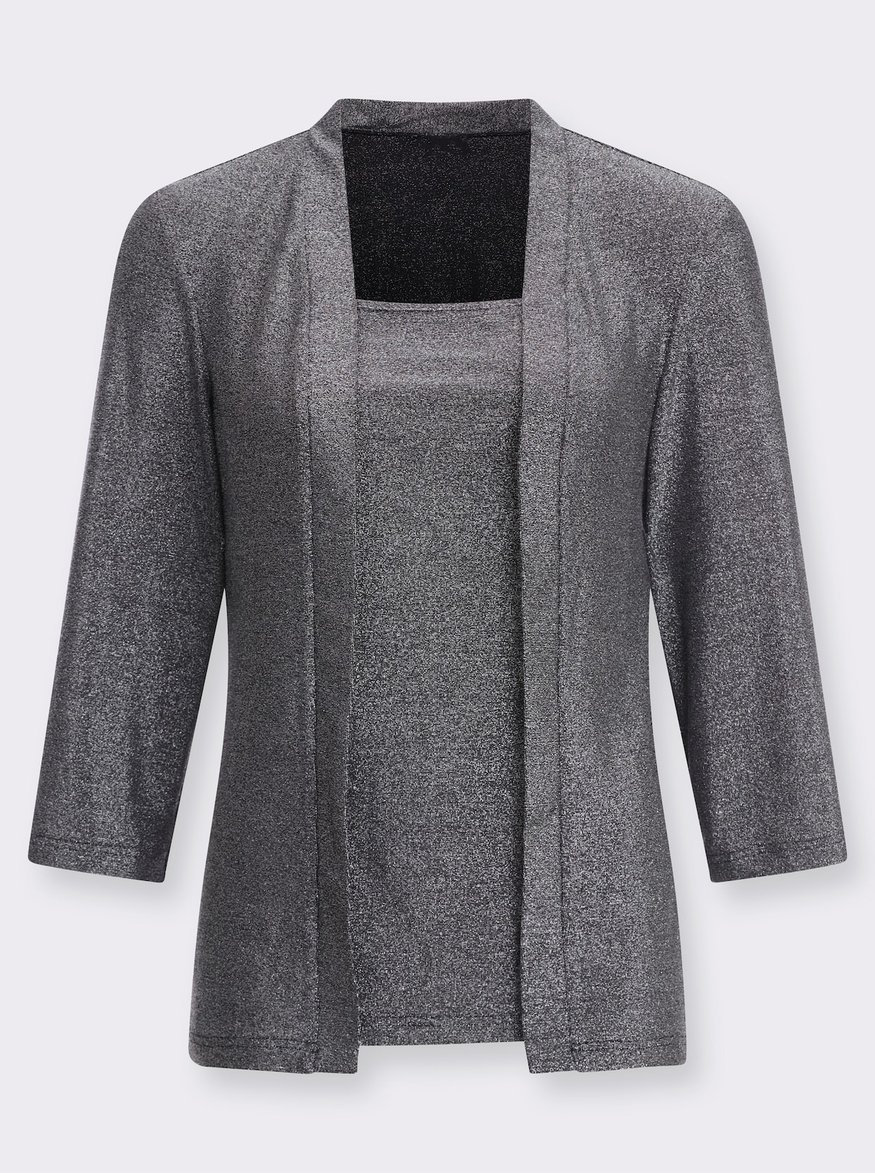 2-in-1-Shirt - schwarz-silberfarben