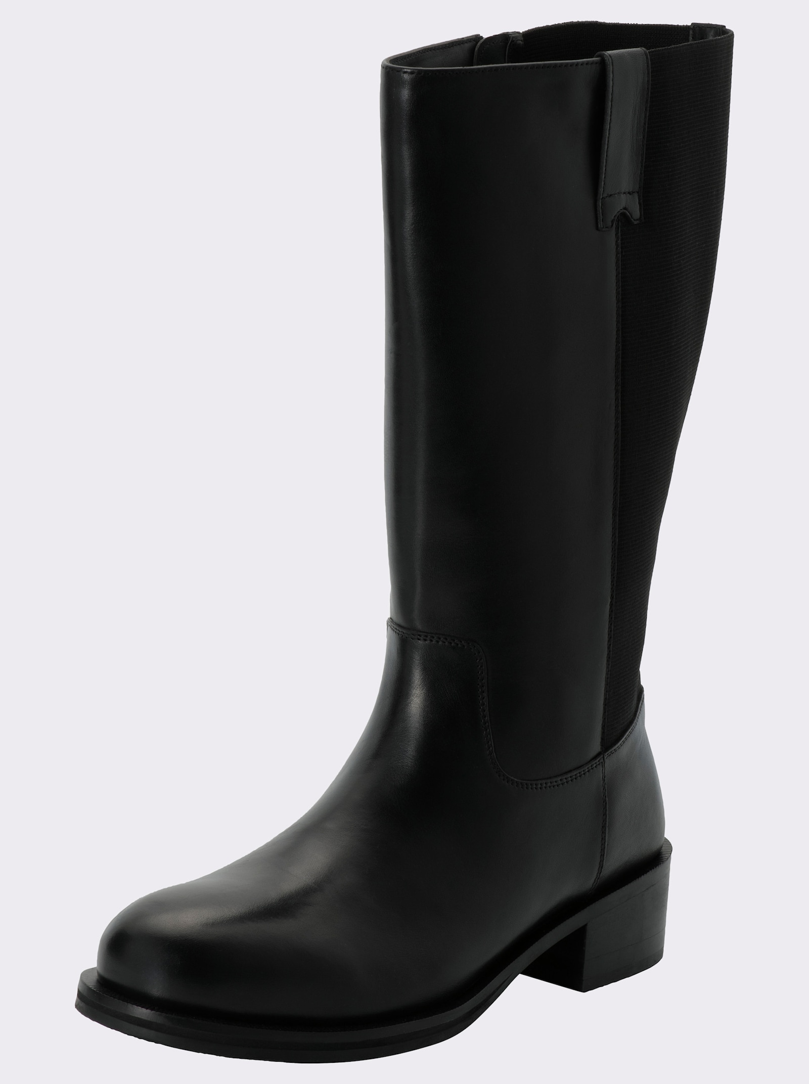 sheego Weitschaftstiefel mit Stretch-Einsatz - schwarz