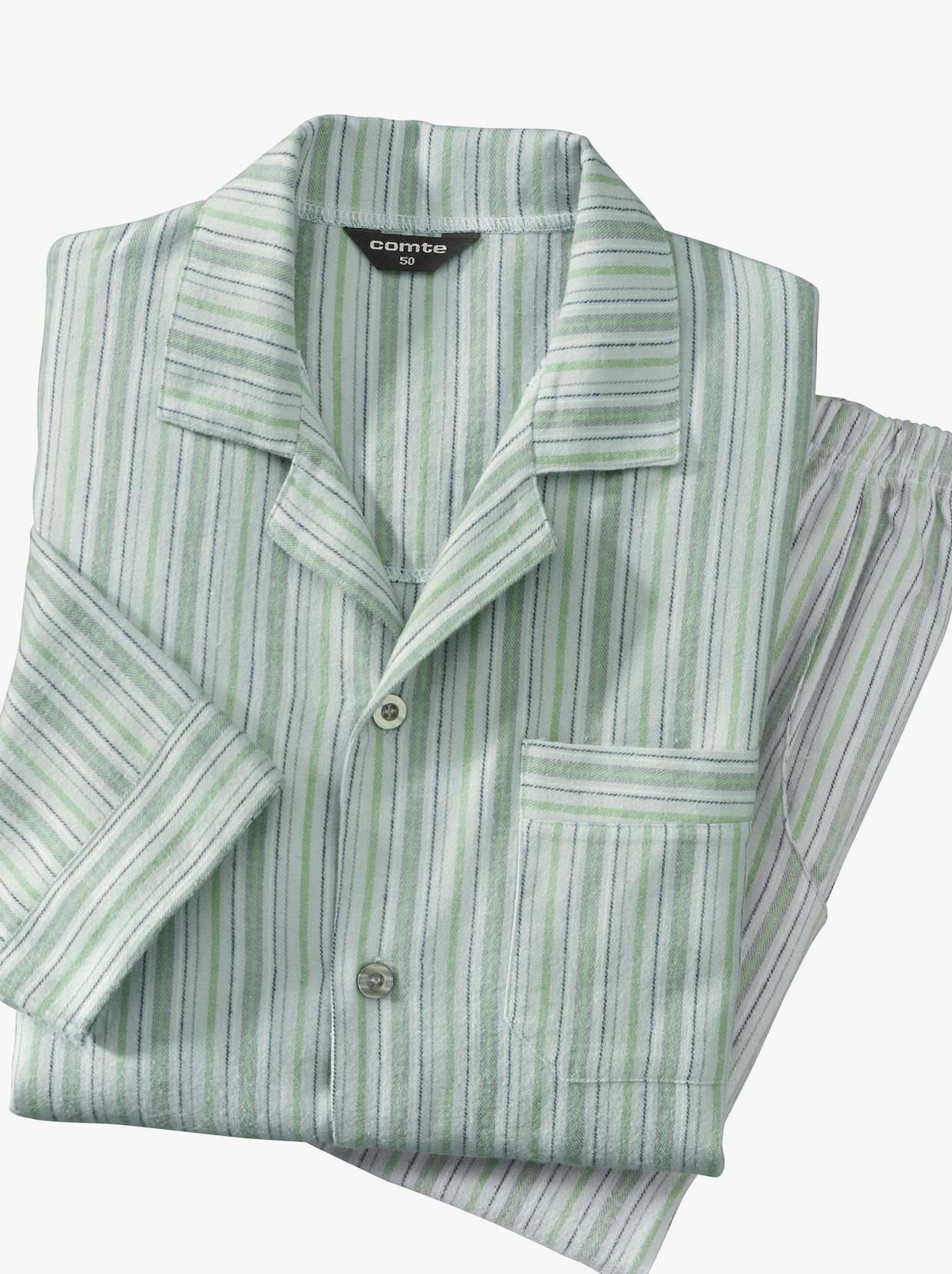 Comte Pyjama - grün-gestreift