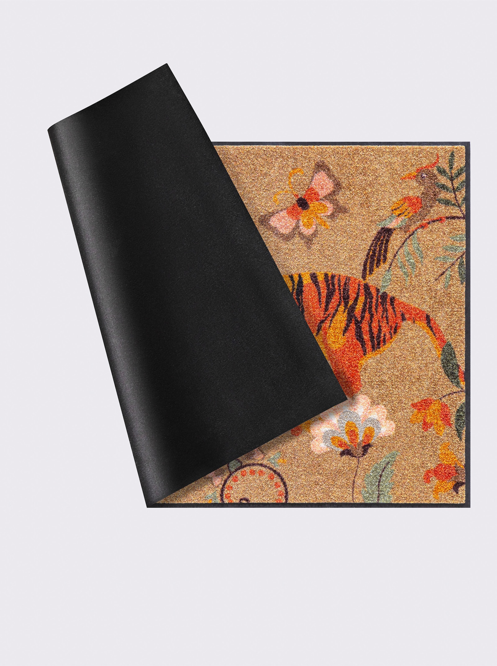 wash+dry by Kleen-Tex Voetmat - bruin gedessineerd