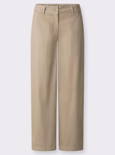 Culotte van jeansmateriaal, katoen - beige