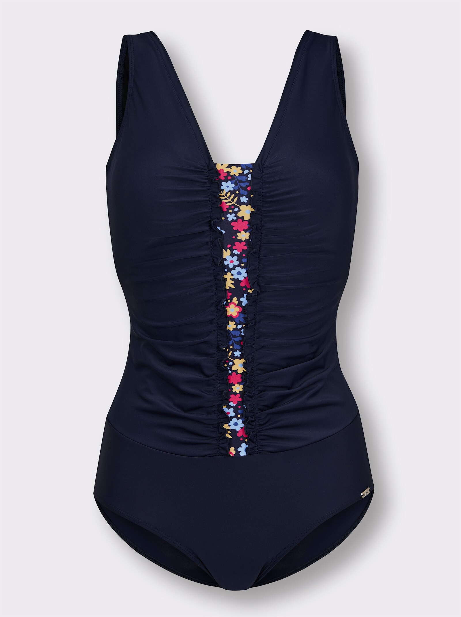 feel good Badeanzug mit Softcups und Halbkorsage - marine