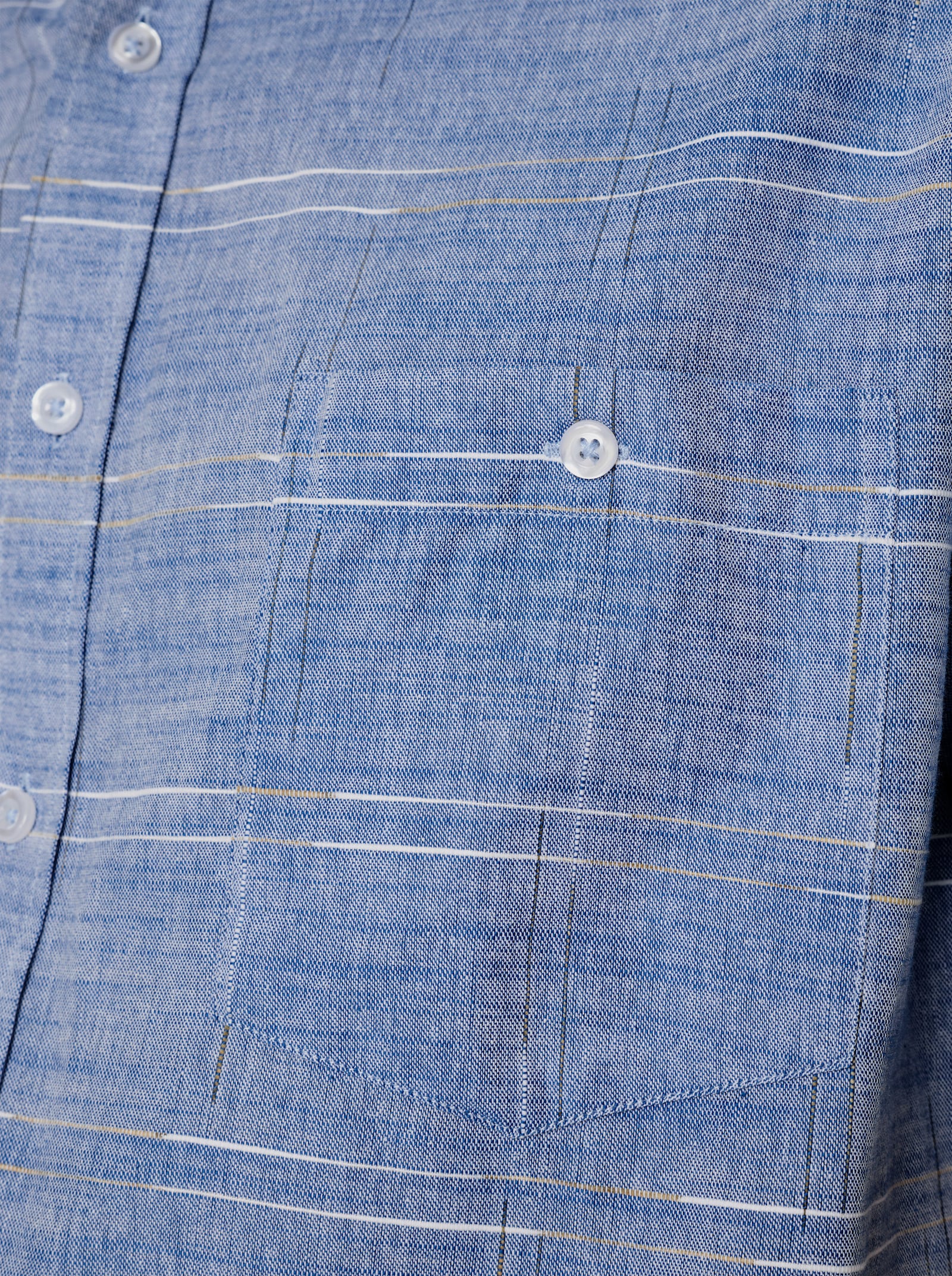 Marco Donati Kurzarmhemd mit Effektgarn - jeansblau