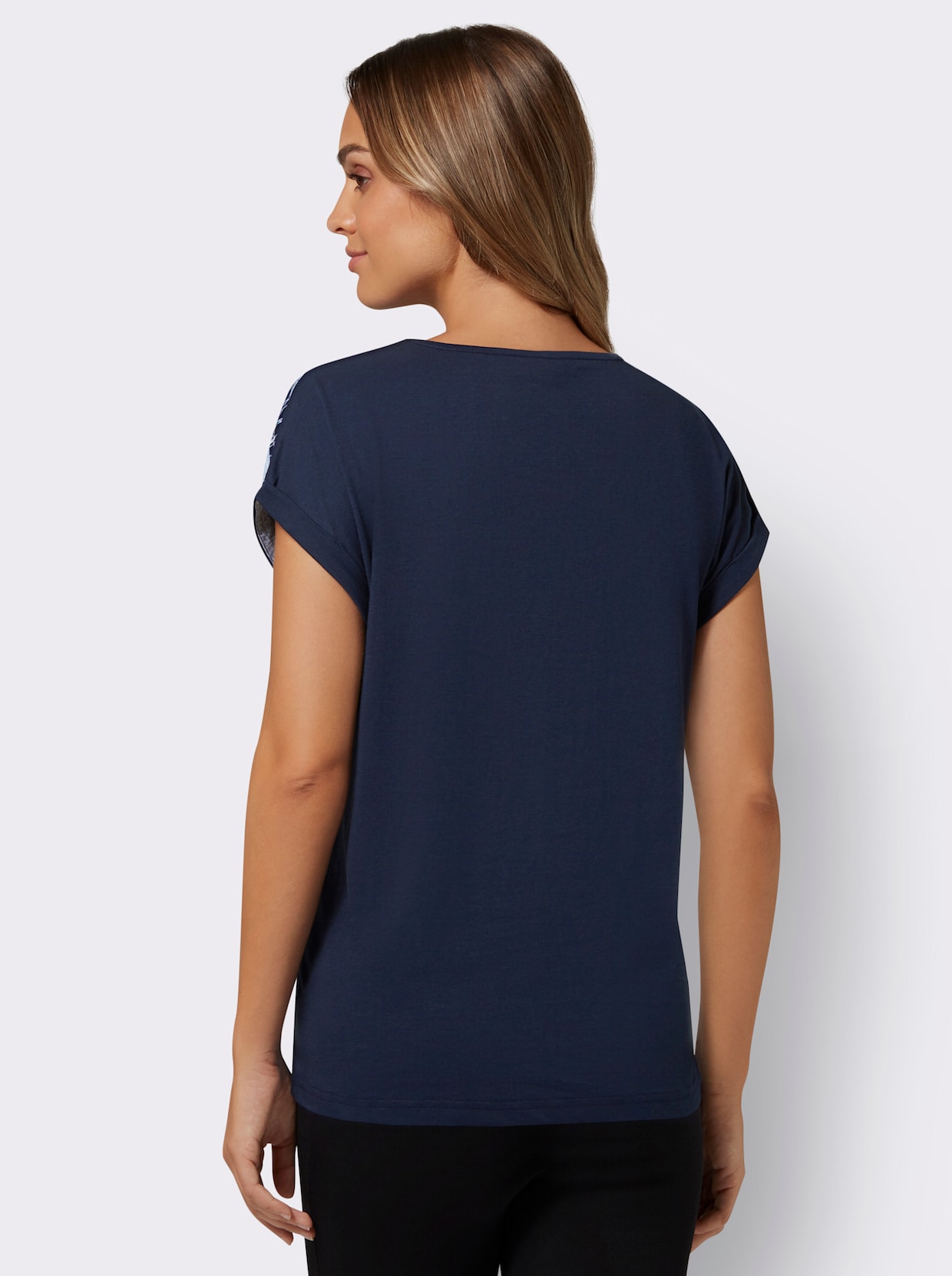 Shirt met korte mouwen - ijsblauw/nachtblauw bedrukt