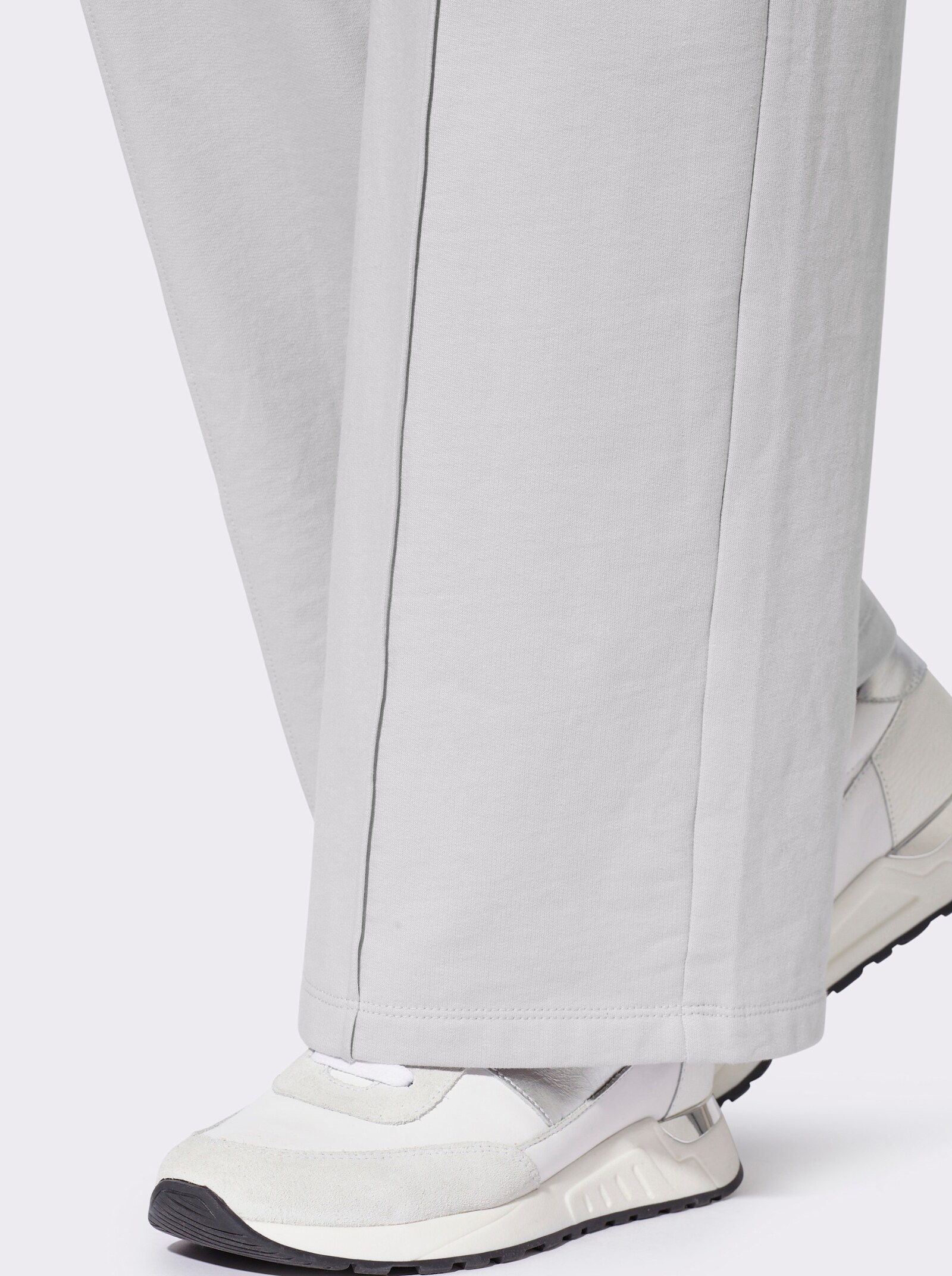 Jerseyhose in weiter Form - hellgrau