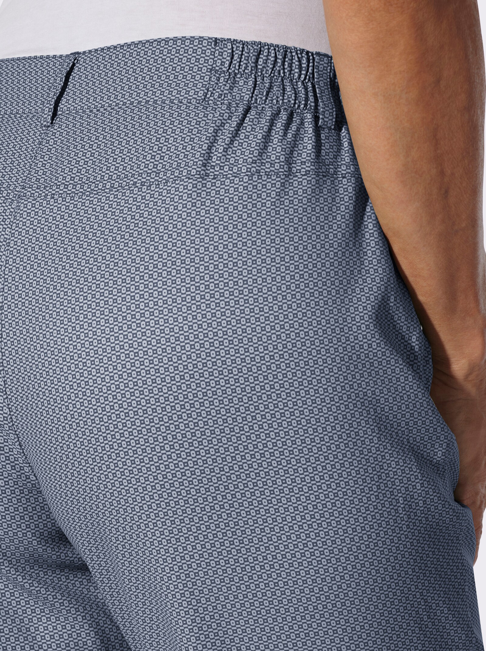 7/8-Hose im Minimal-Muster - dunkelblau-bedruckt