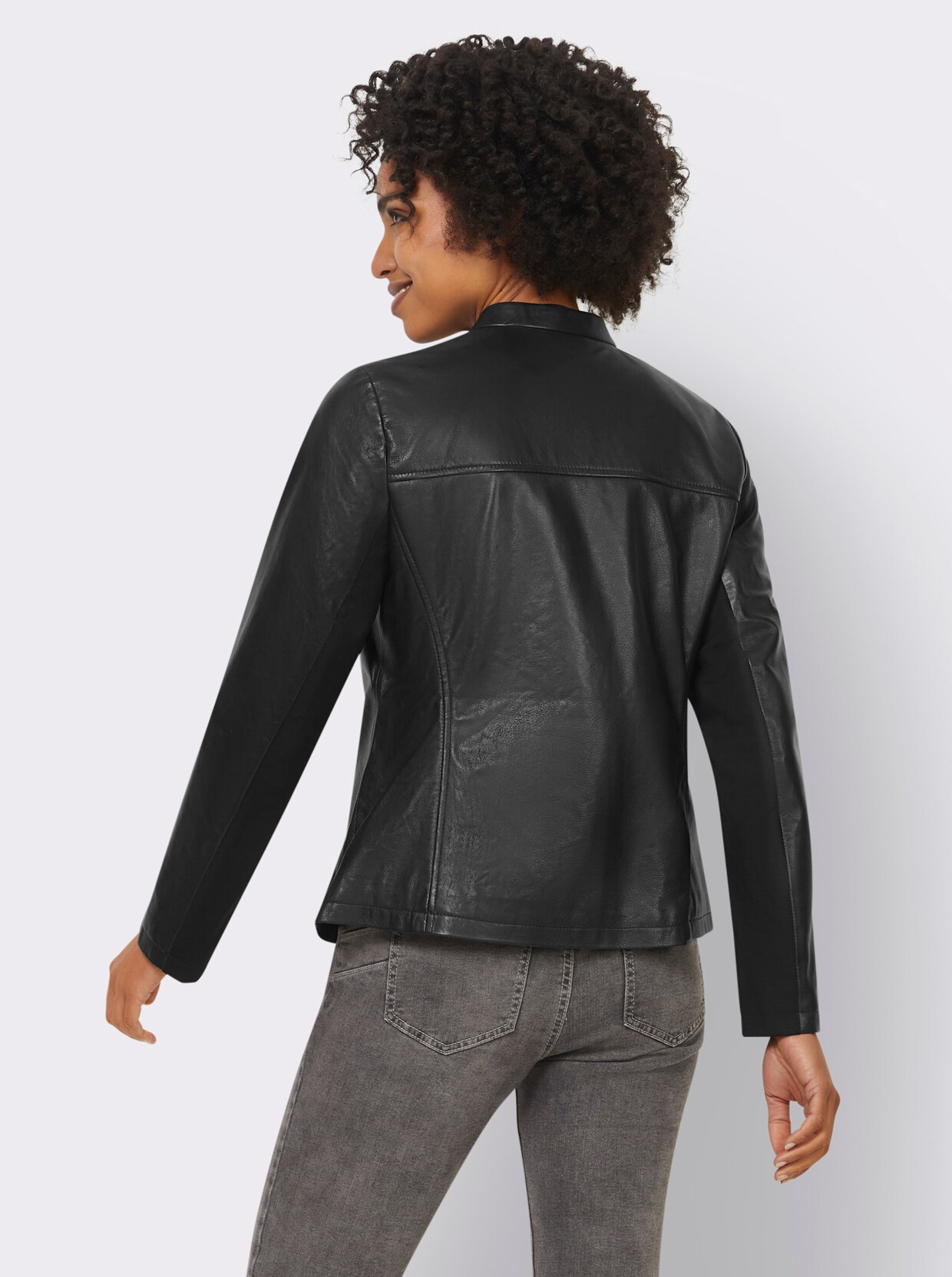 heine Leren jack - zwart
