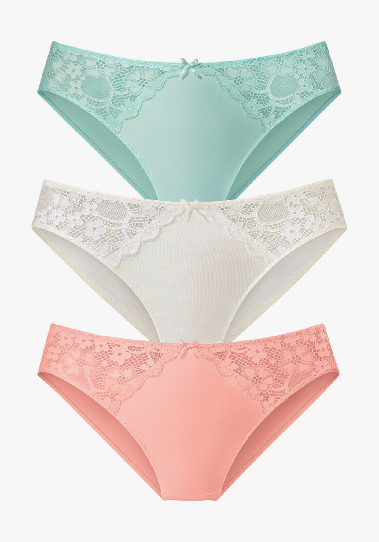 petite fleur Slip - pfirsich+mint+creme