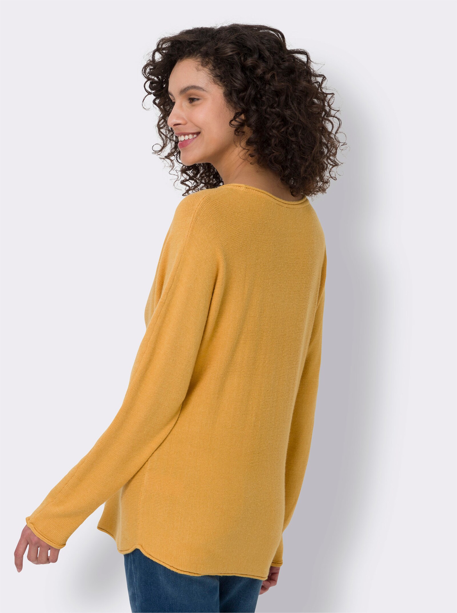 heine Pull à manches chauve-souris avec imprimé feuille cœur - ocre