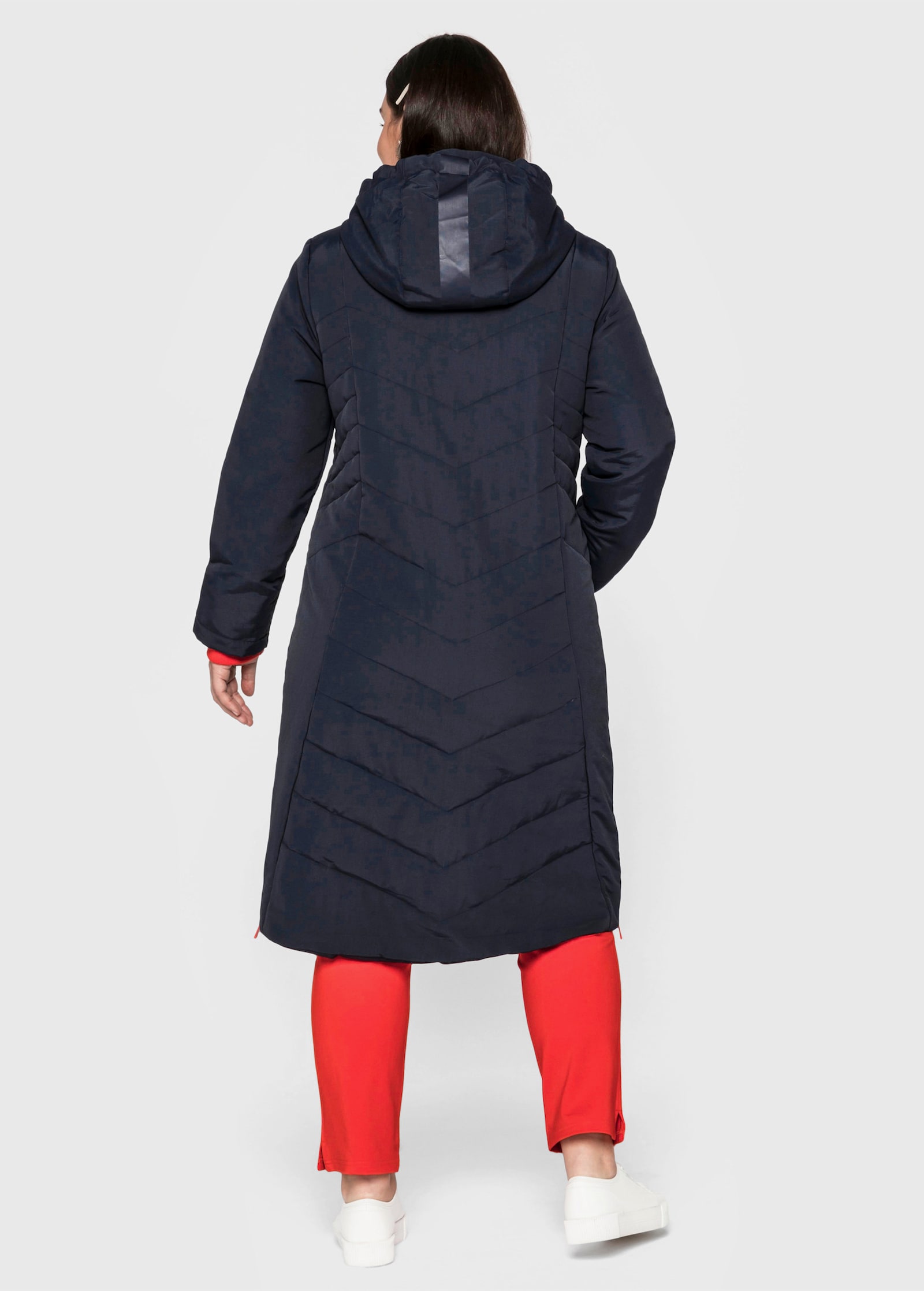 sheego Manteau matelassé avec glissières latérales - bleu nuit