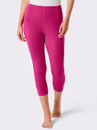 feel good Leggings 3/4-lang - schwarz + fuchsia