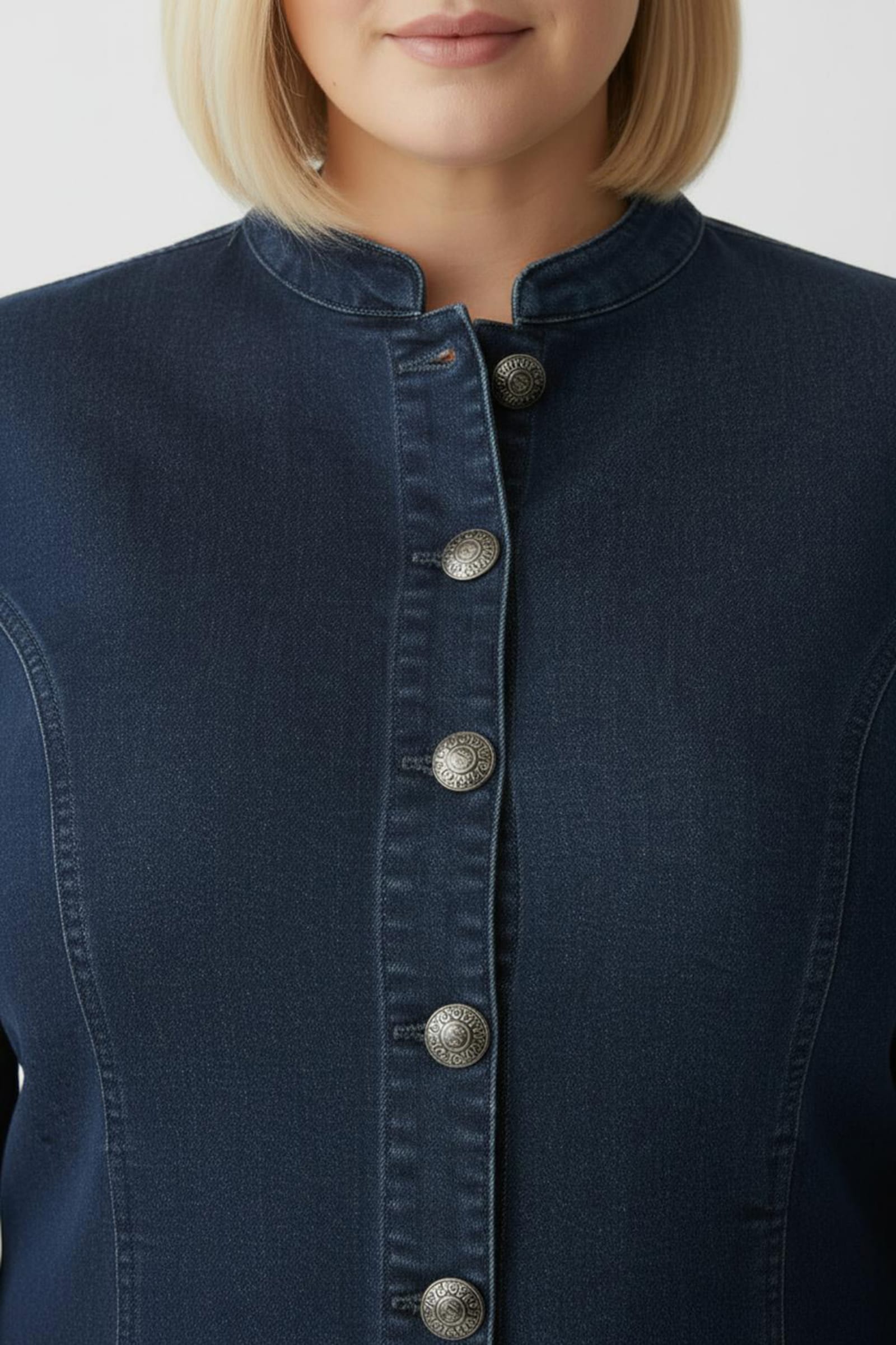 Jeansblazer mit Trachtenknöpfen - blue-stone-washed